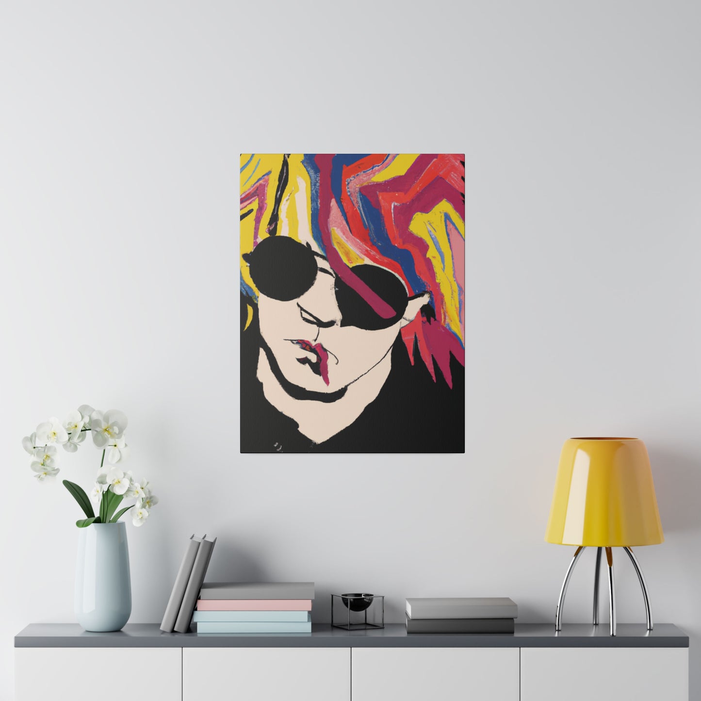 4112A - Rockstar Painting Print | Face | Abstract | Poster | Home Decor | Wall Art | Music Art | Canvas