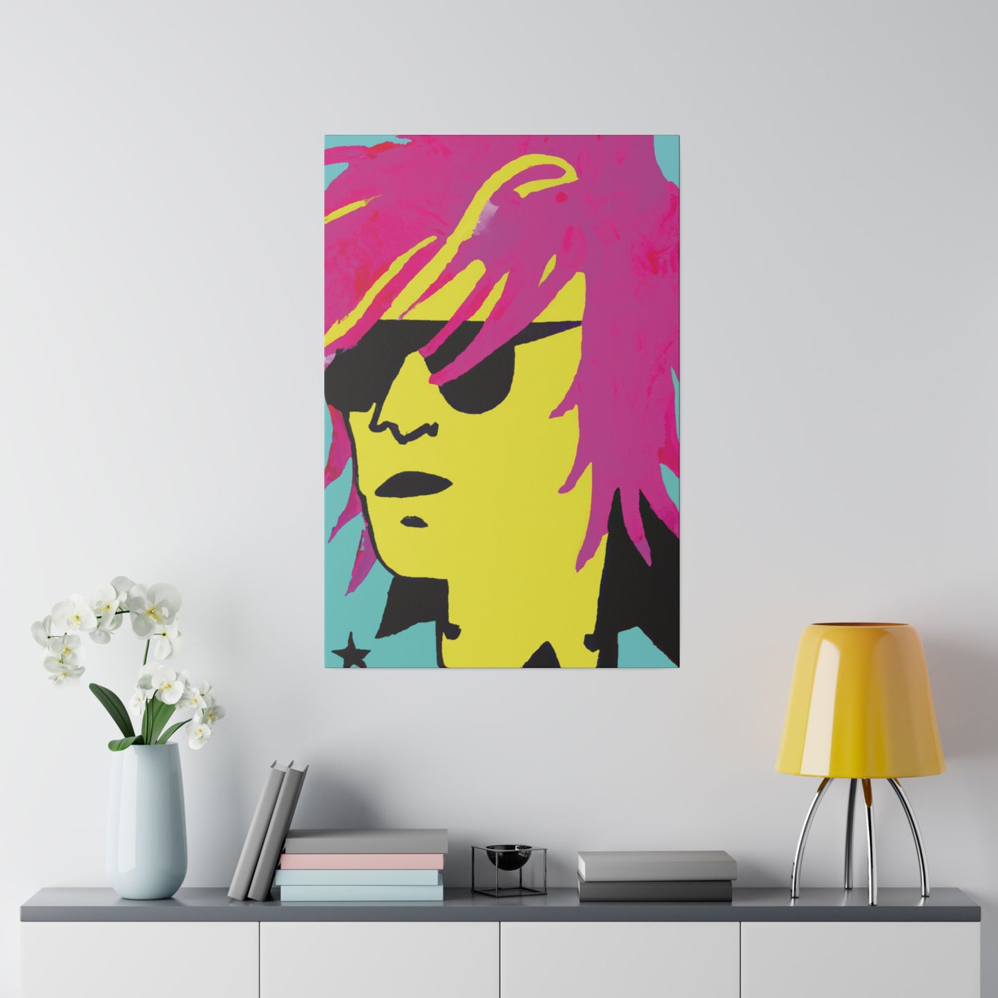 7462L - Rockstar Painting Print | Face | Abstract | Poster | Home Decor | Wall Art | Music Art | Canvas