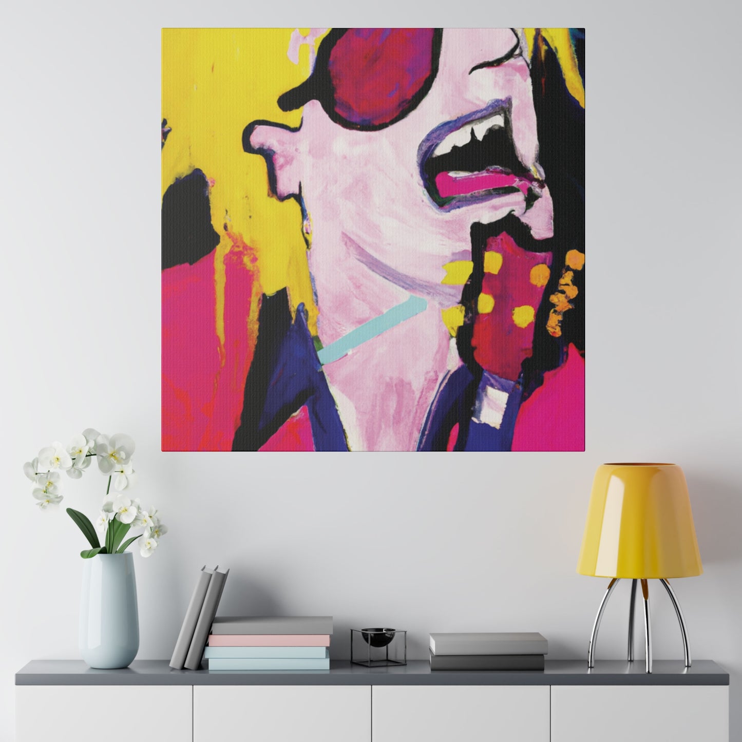 5843S - Rockstar Painting Print | Face | Abstract | Poster | Home Decor | Wall Art | Music Art | Canvas