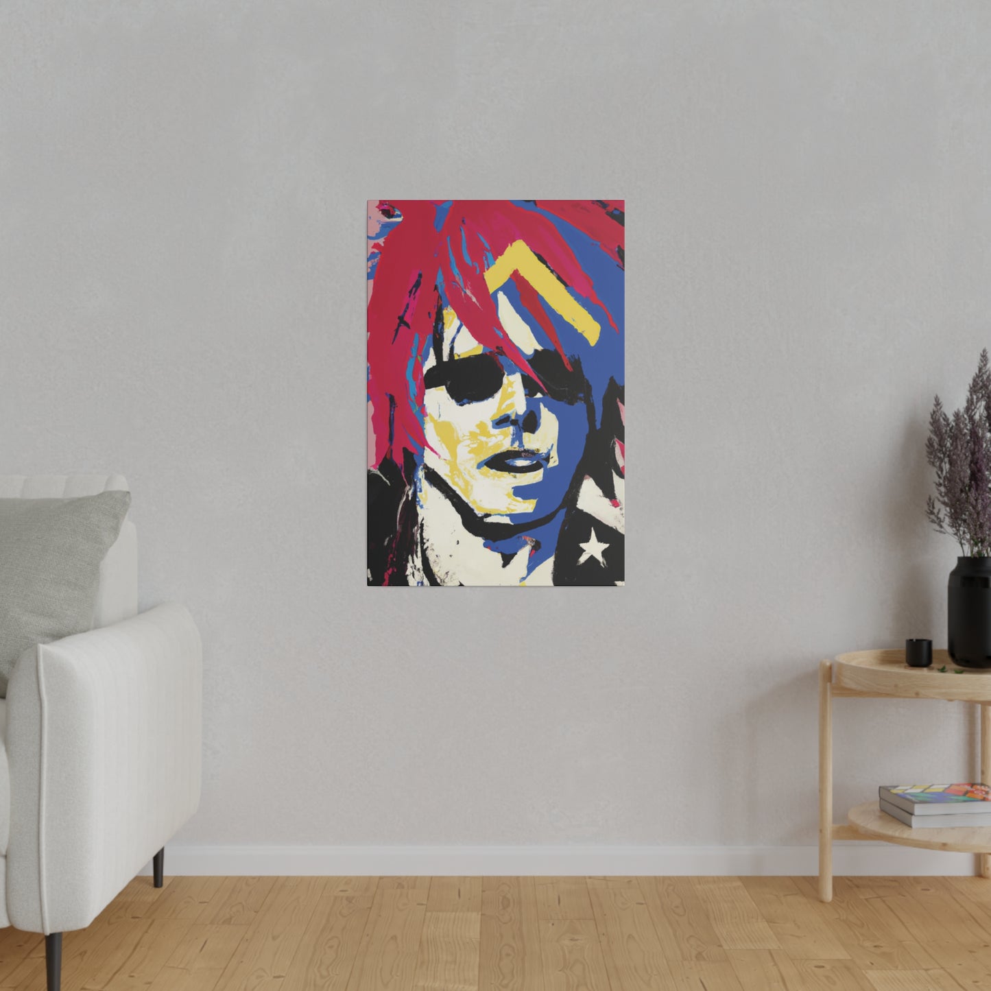 9537K - Rockstar Painting Print | Face | Abstract | Poster | Home Decor | Wall Art | Music Art | Canvas