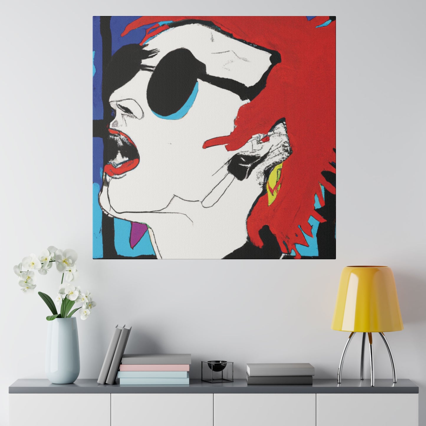 8537B - Rockstar Painting Print | Face | Abstract | Poster | Home Decor | Wall Art | Music Art | Canvas