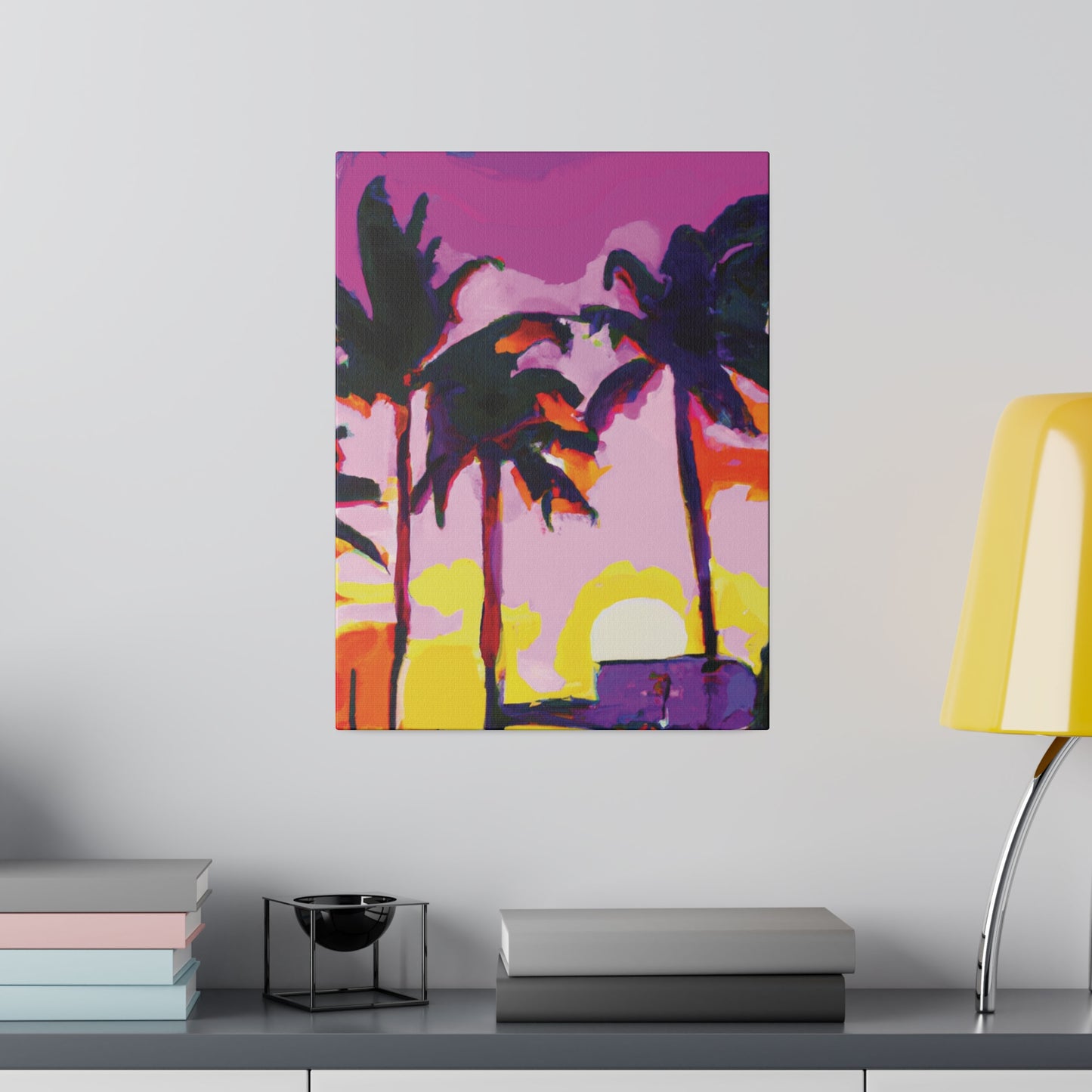 7146G - Miami Beach Sunset Painting Print | Miami | Beach | Sunset | Poster | Home Decor | Wall Art | Canvas