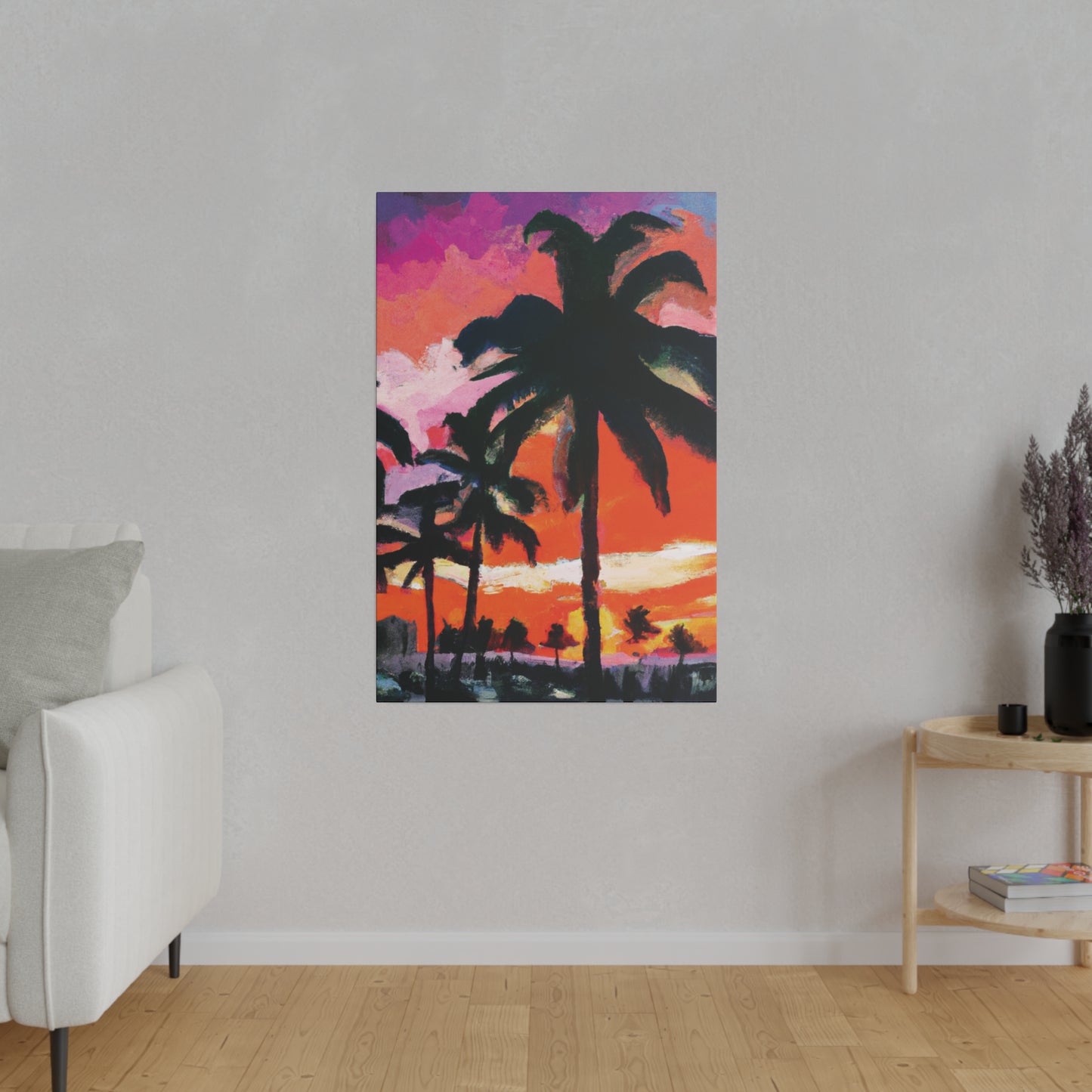 2734M - Miami Beach Sunset Painting Print | Miami | Beach | Sunset | Poster | Home Decor | Wall Art | Canvas