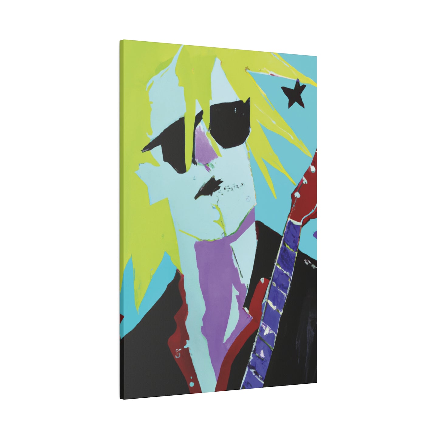 8267F - Rockstar Painting Print | Face | Abstract | Poster | Home Decor | Wall Art | Music Art | Canvas