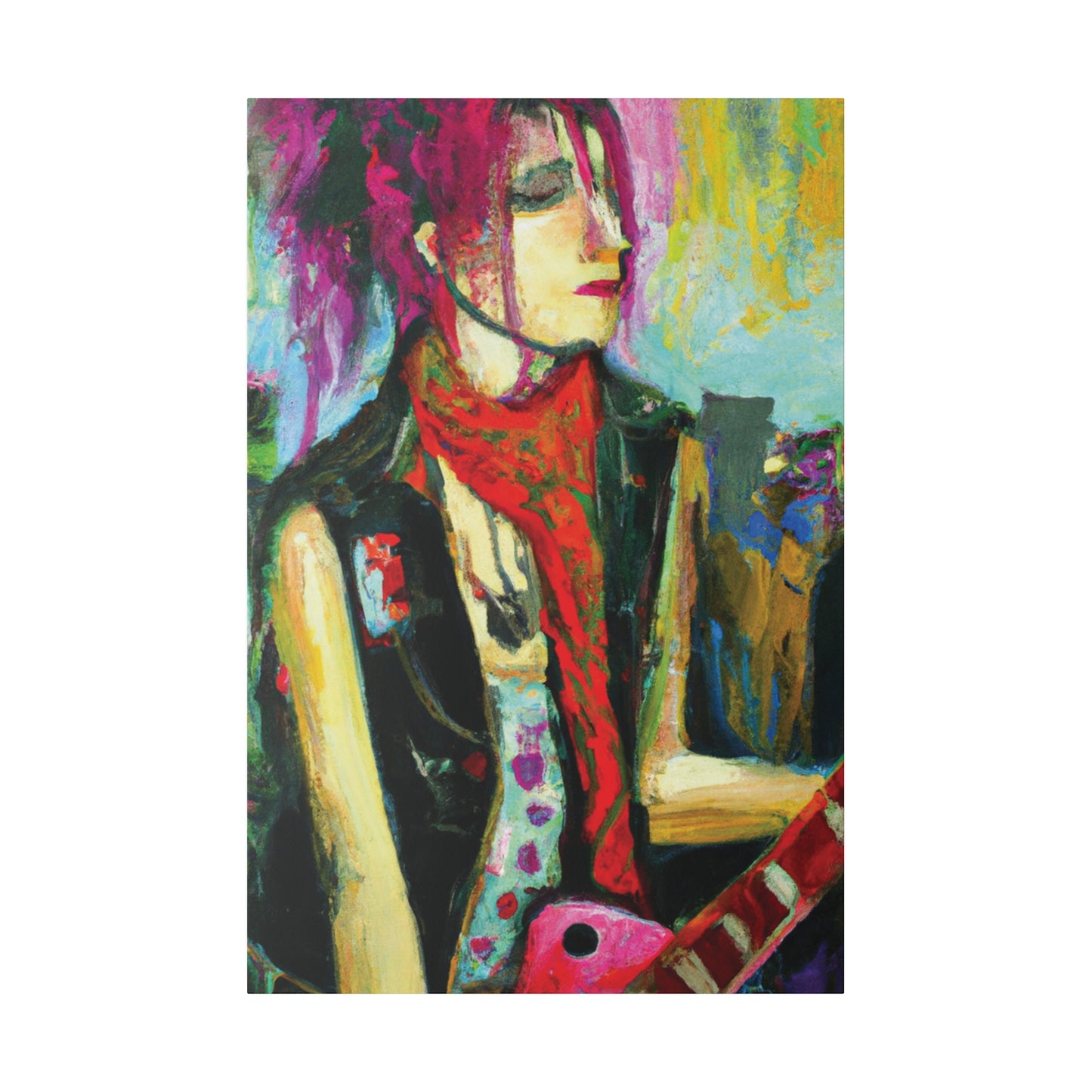 9141P - Rockstar Oil Painting Style Print | Poster | Home Decor | Wall Art | Music Art | Canvas