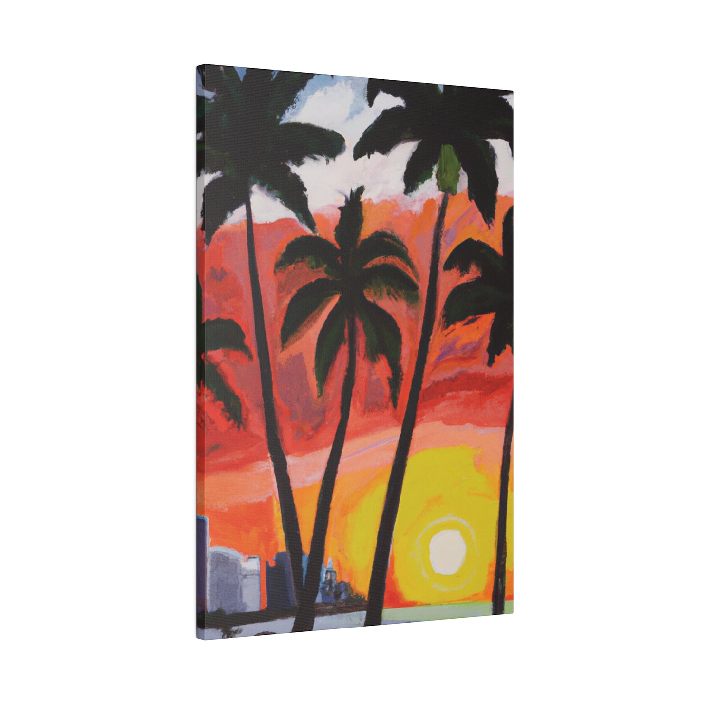 3556V - Miami Beach Sunset Painting Print | Miami | Beach | Sunset | Poster | Home Decor | Wall Art | Canvas