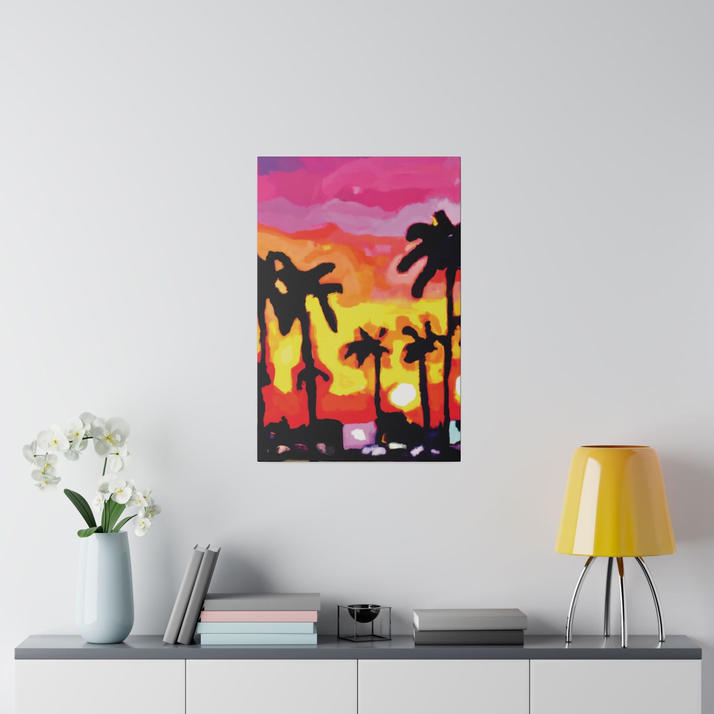 7893K - Miami Beach Sunset Painting Print | Miami | Beach | Sunset | Poster | Home Decor | Wall Art | Canvas