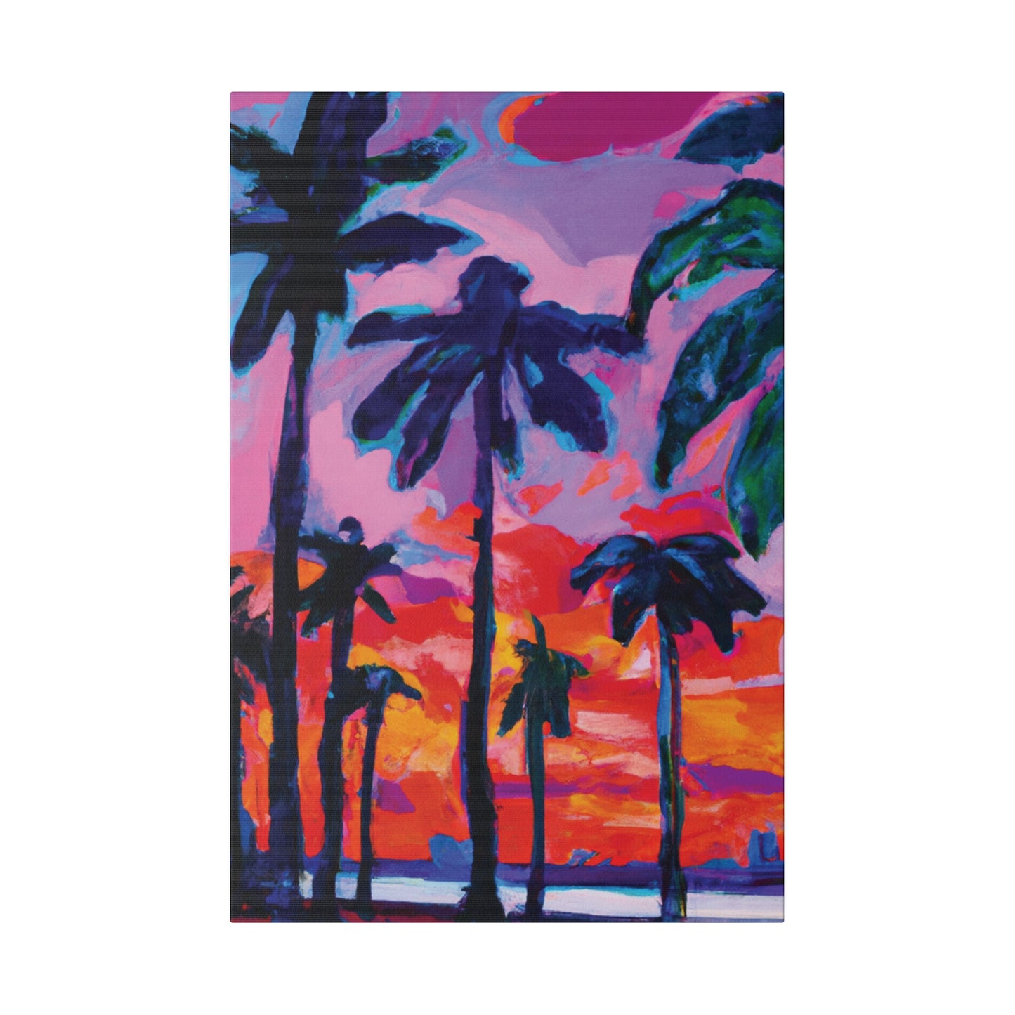 4754Q - Miami Beach Sunset Painting Print | Miami | Beach | Sunset | Poster | Home Decor | Wall Art | Canvas