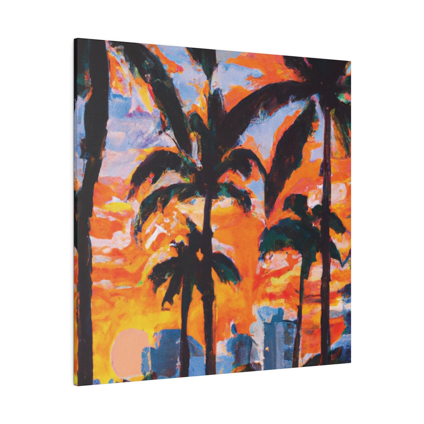 8957Q - Miami Beach Sunset Painting Print | Miami | Beach | Sunset | Poster | Home Decor | Wall Art | Canvas