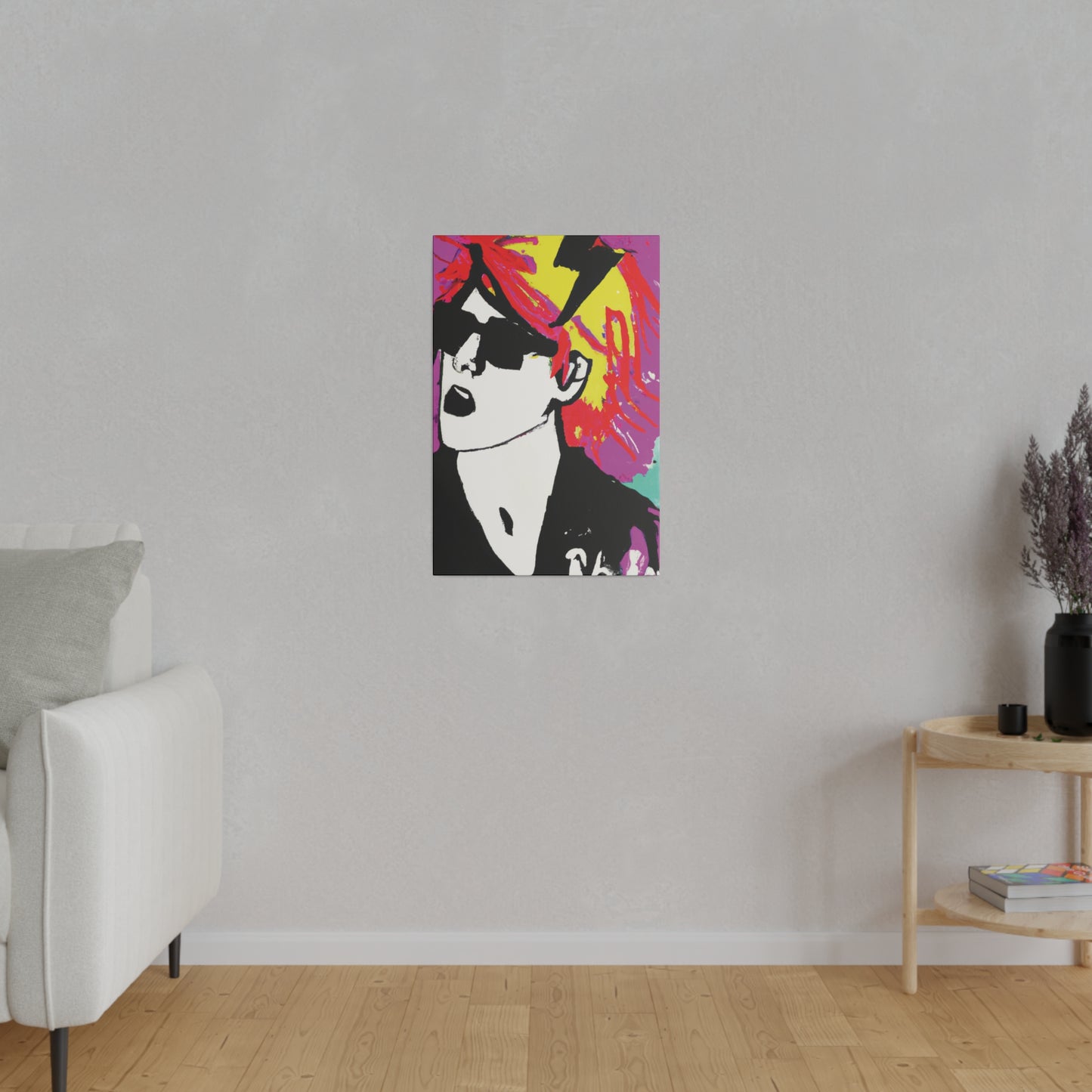 3769T - Rockstar Painting Print | Face | Abstract | Poster | Home Decor | Wall Art | Music Art | Canvas