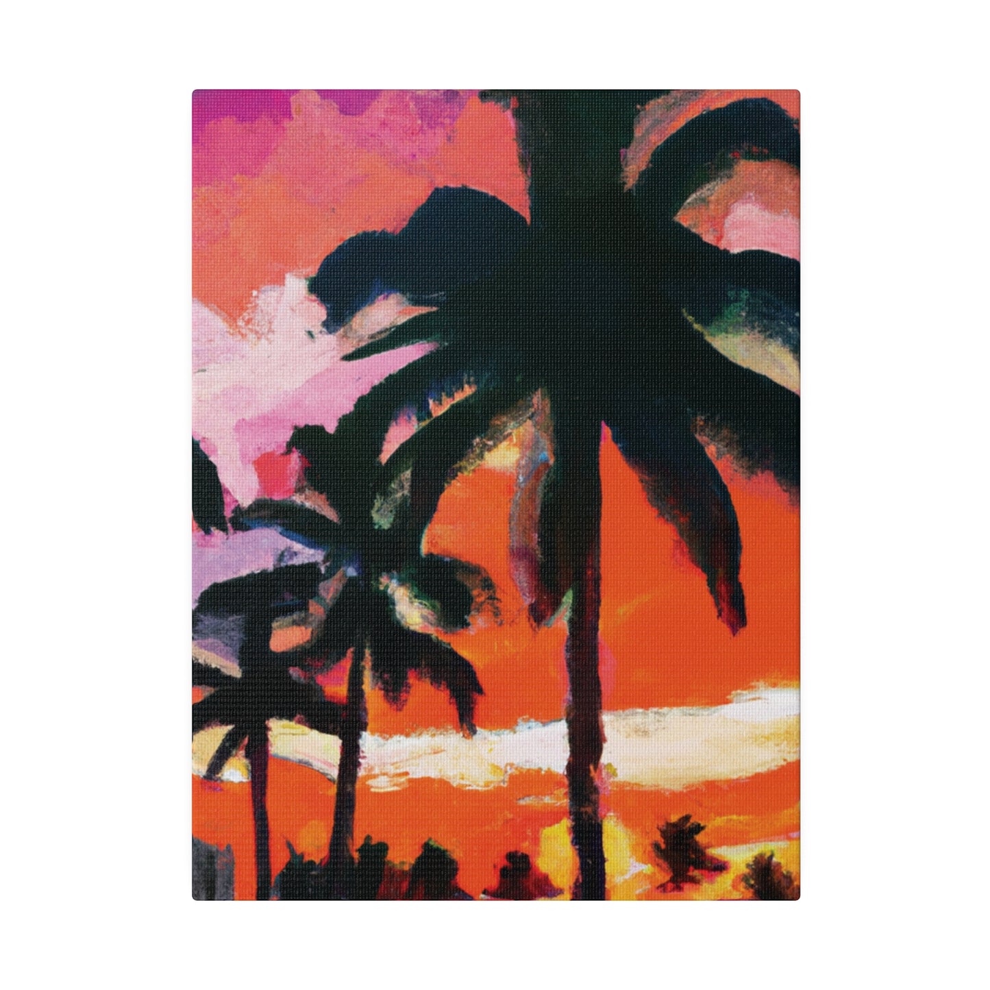 2734M - Miami Beach Sunset Painting Print | Miami | Beach | Sunset | Poster | Home Decor | Wall Art | Canvas