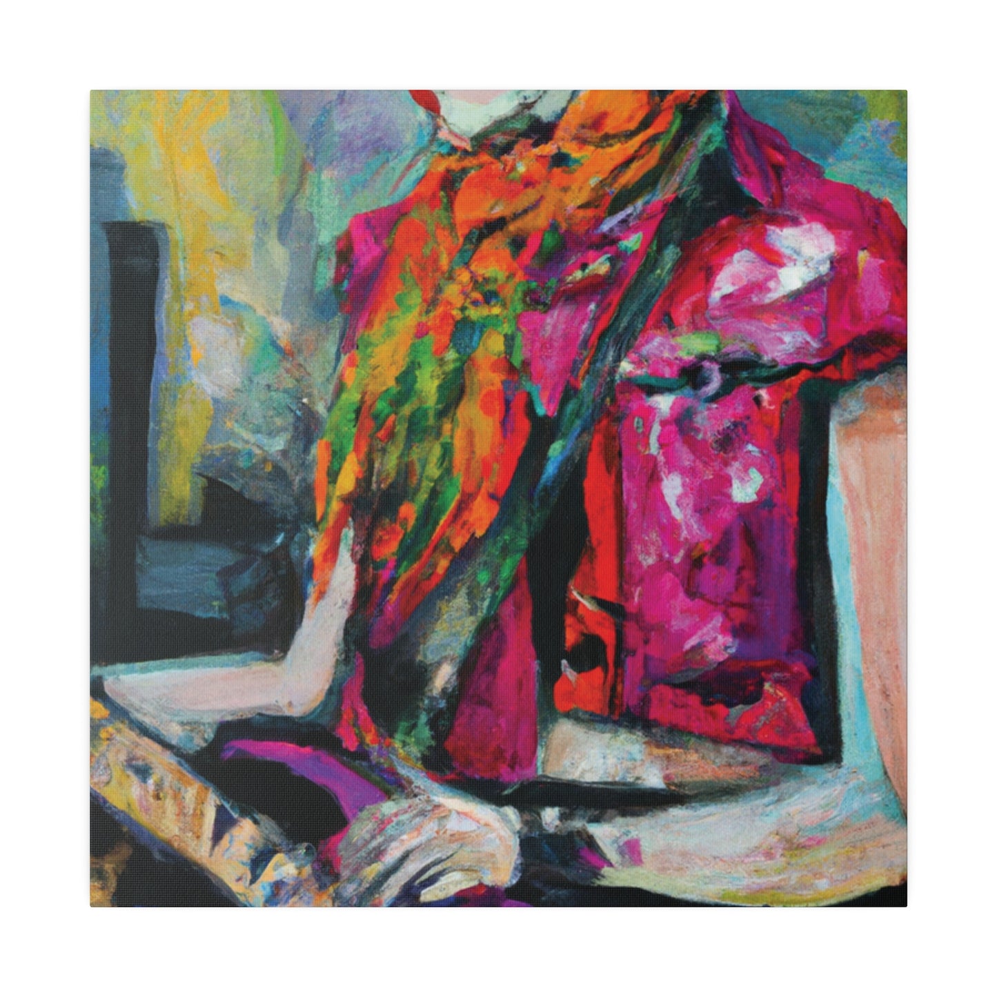 9053L - Rockstar Oil Painting Style Print | Poster | Home Decor | Wall Art | Music Art | Canvas