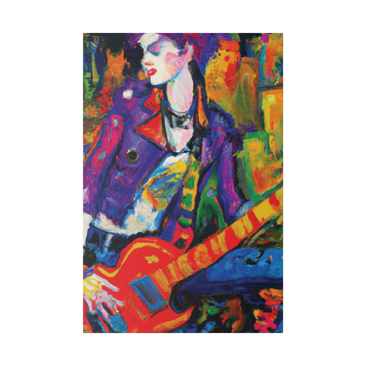 7368Q - Rockstar Oil Painting Style Print | Poster | Home Decor | Wall Art | Music Art | Canvas