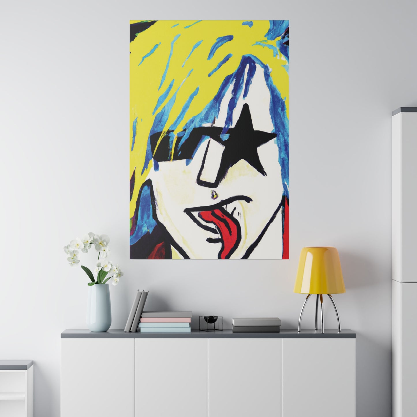 8584V - Rockstar Painting Print | Face | Abstract | Poster | Home Decor | Wall Art | Music Art | Canvas