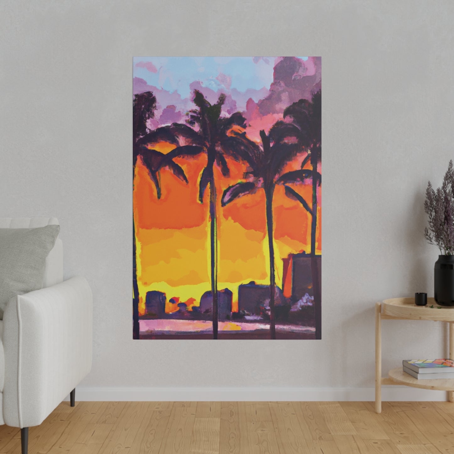 7392A - Miami Beach Sunset Painting Print | Miami | Beach | Sunset | Poster | Home Decor | Wall Art | Canvas