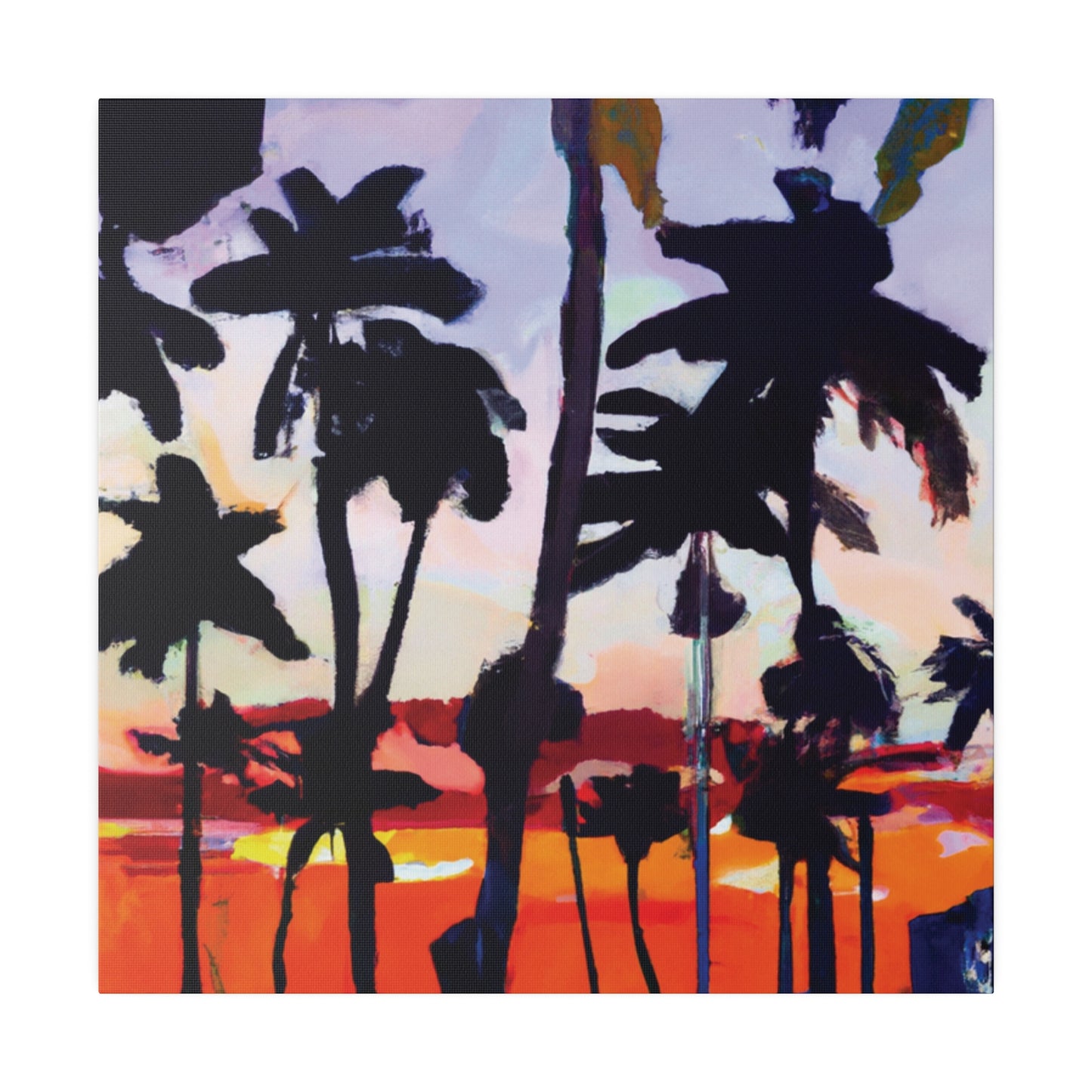 4161D - Miami Beach Sunset Painting Print | Miami | Beach | Sunset | Poster | Home Decor | Wall Art | Canvas