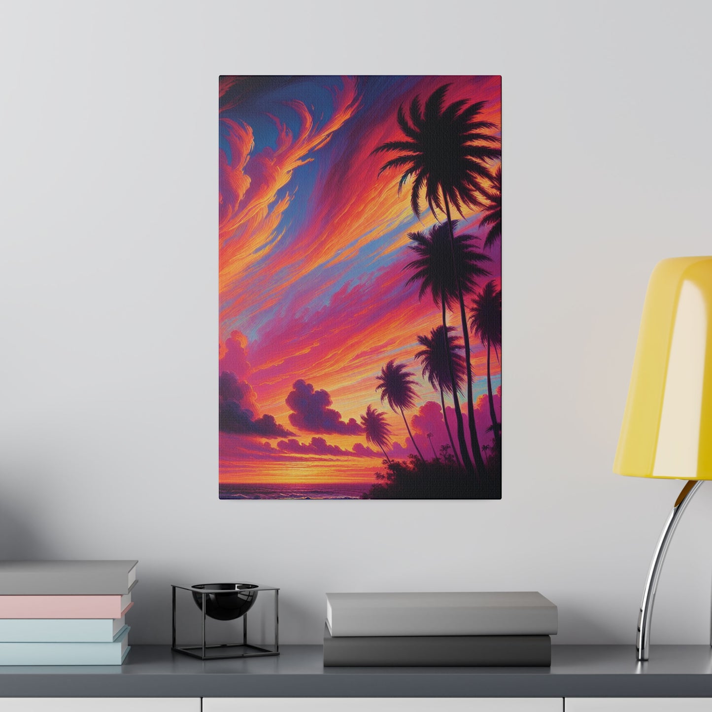 7829J - miami beach art, sunset background, ocean art work, beach art work, sunset designs, miami beach painting, miami beach print