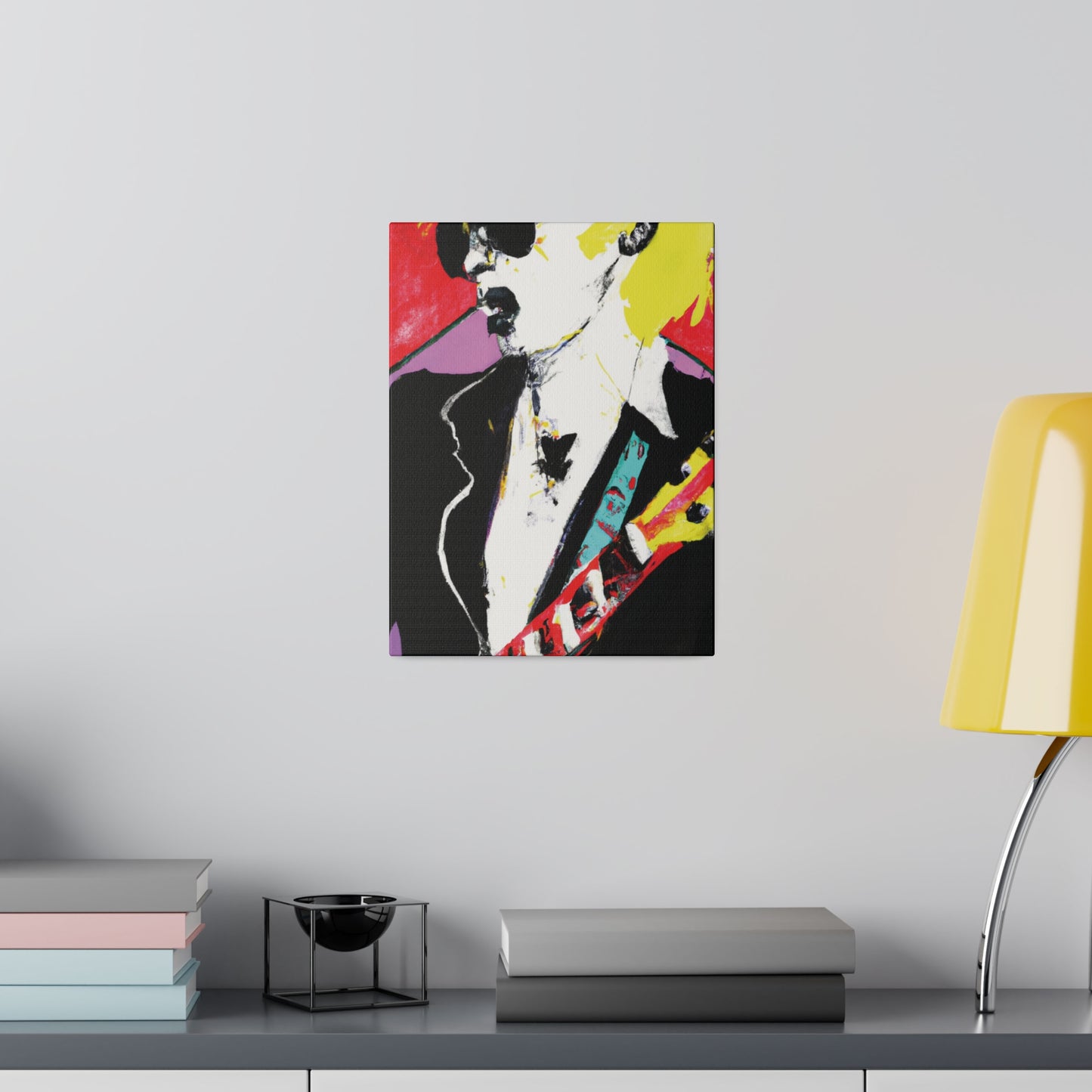 3073T - Rockstar Painting Print | Face | Abstract | Poster | Home Decor | Wall Art | Music Art | Canvas