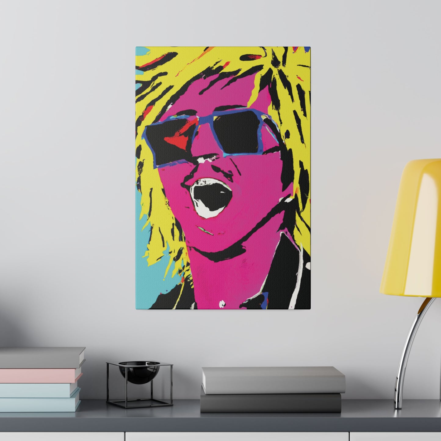 8376W - Rockstar Painting Print | Face | Abstract | Poster | Home Decor | Wall Art | Music Art | Canvas