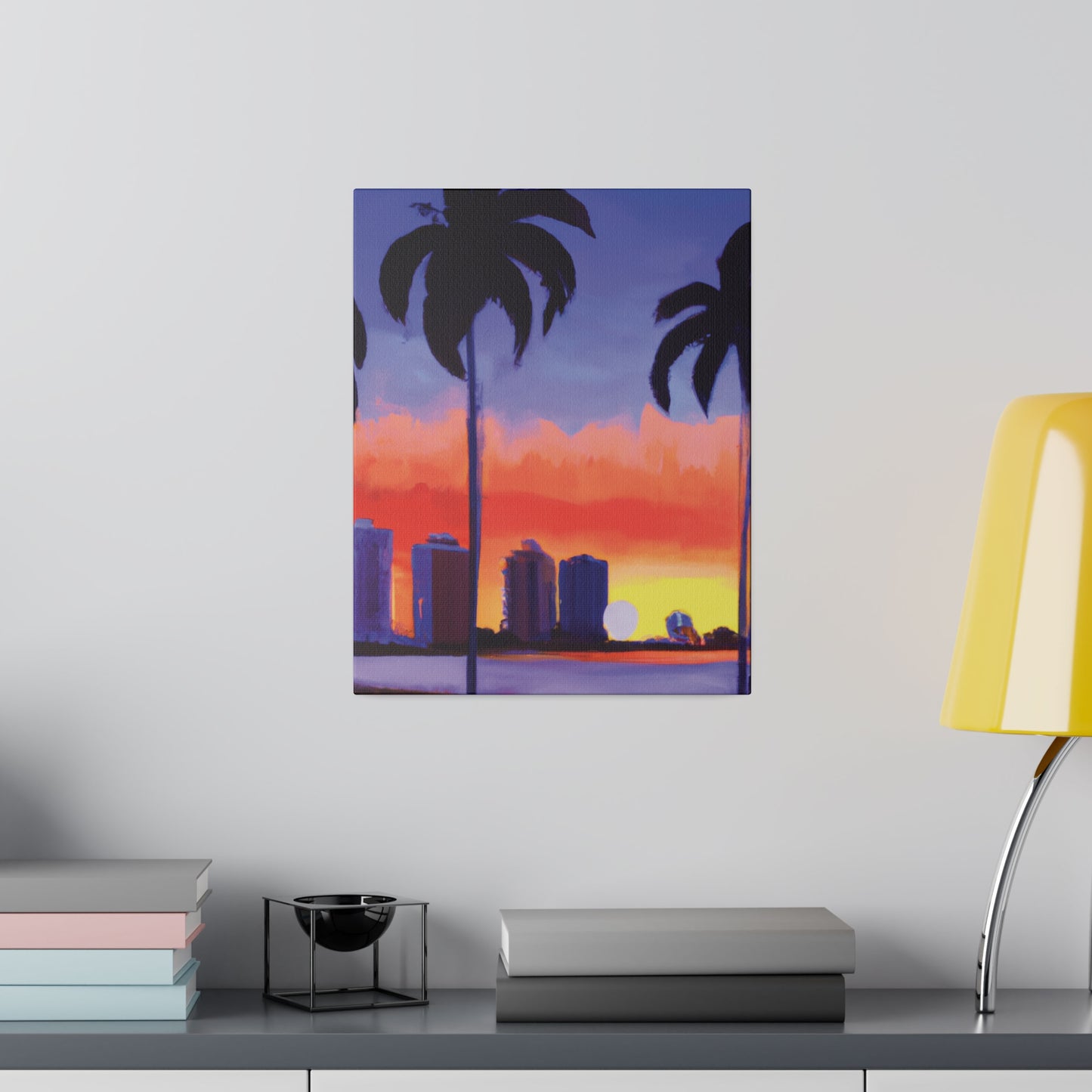 6829T - Miami Beach Sunset Painting Print | Miami | Beach | Sunset | Poster | Home Decor | Wall Art | Canvas