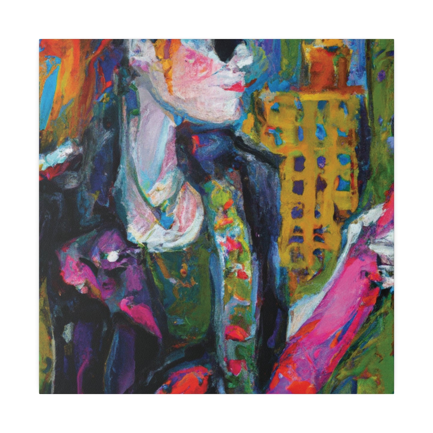 9503W - Rockstar Oil Painting Style Print | Poster | Home Decor | Wall Art | Music Art | Canvas