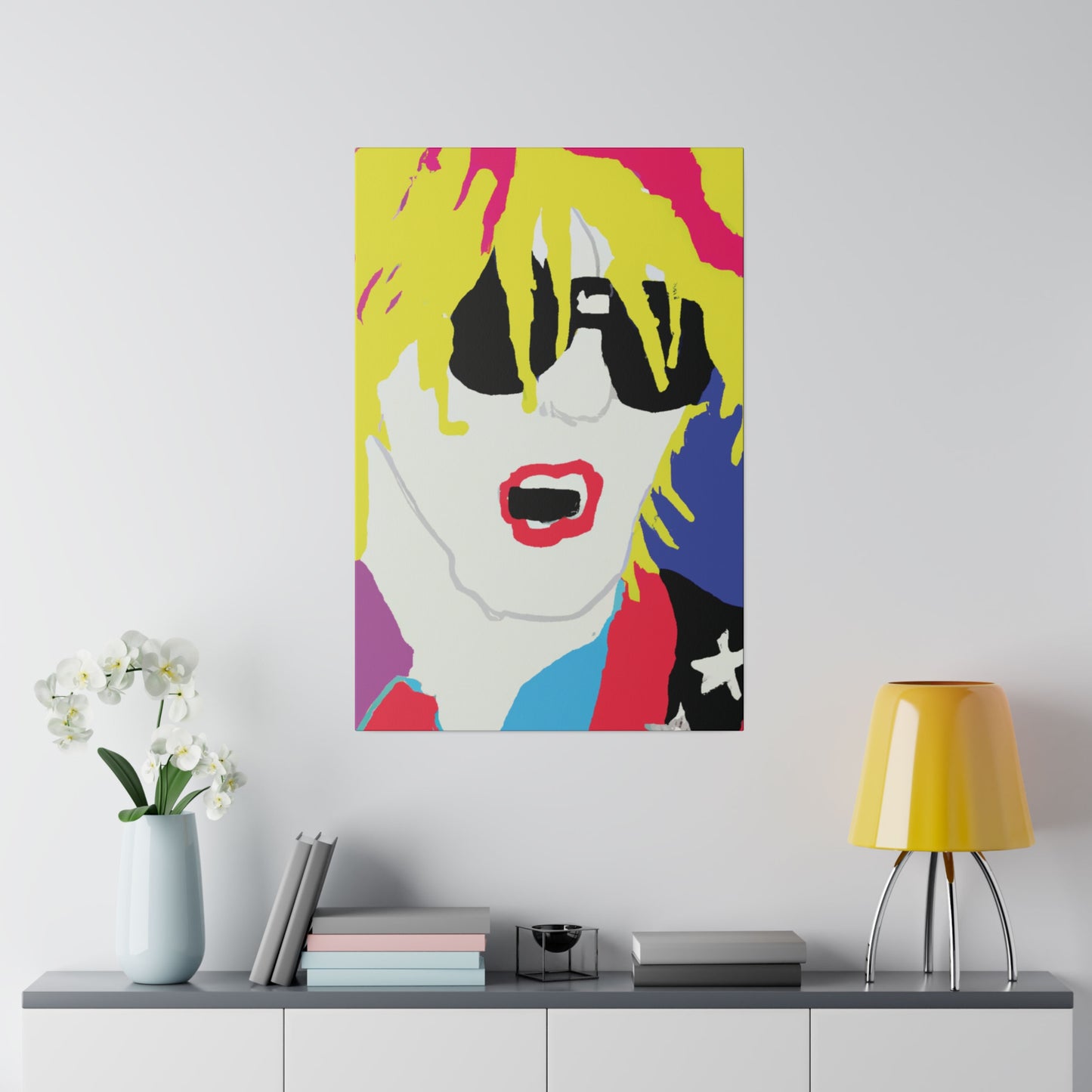 5917X - Rockstar Painting Print | Face | Abstract | Poster | Home Decor | Wall Art | Music Art | Canvas