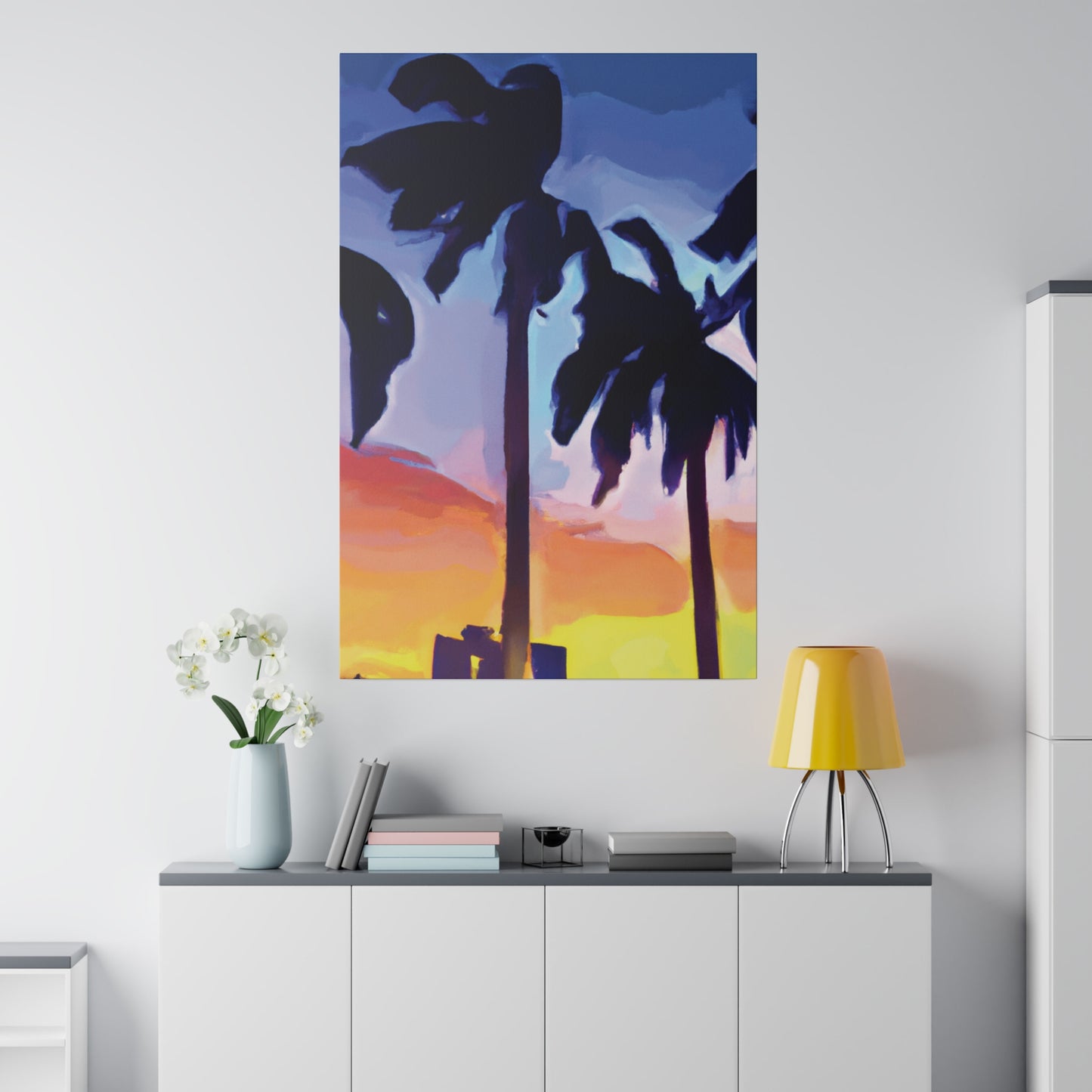 8208A - Miami Beach Sunset Painting Print | Miami | Beach | Sunset | Poster | Home Decor | Wall Art | Canvas