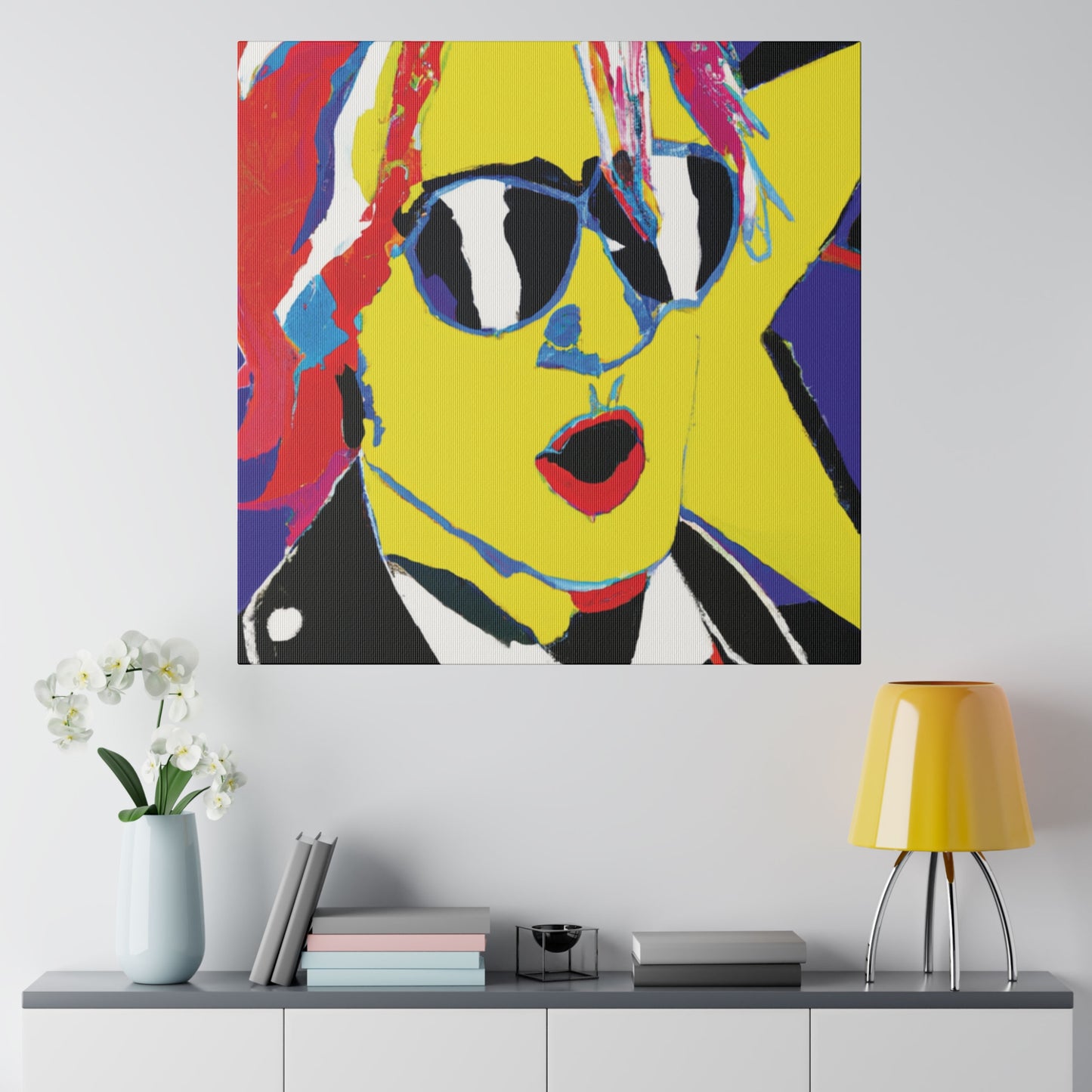 7348X - Rockstar Painting Print | Face | Abstract | Poster | Home Decor | Wall Art | Music Art | Canvas