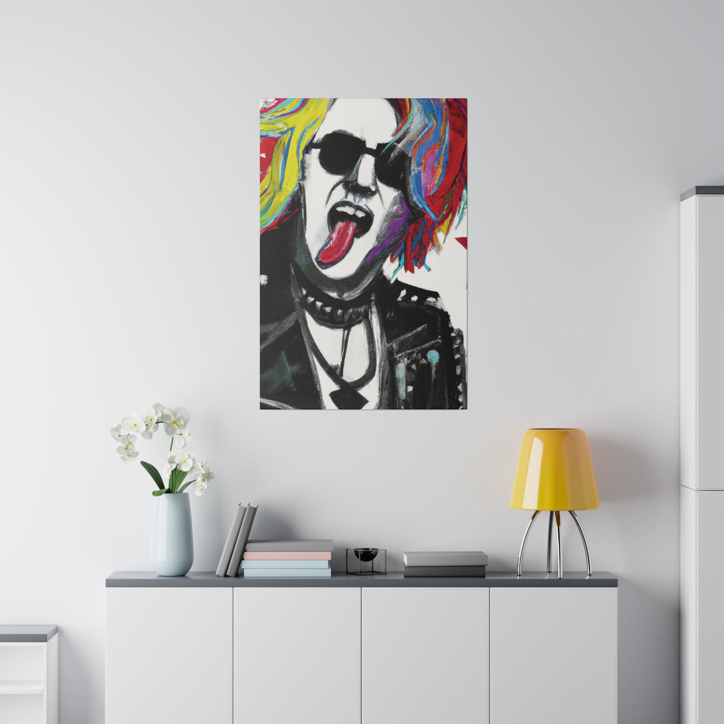 5679K - Rockstar Painting Print | Face | Abstract | Poster | Home Decor | Wall Art | Music Art | Canvas