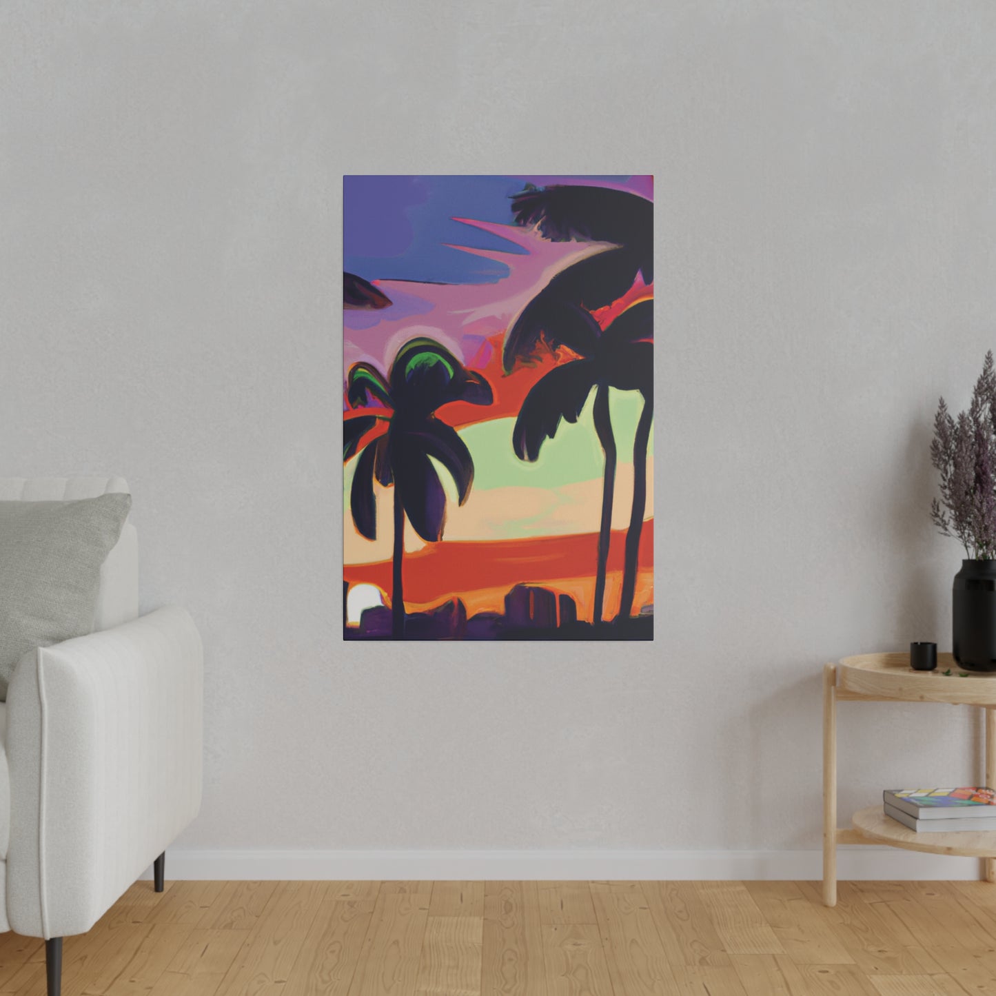 4438V - Miami Beach Sunset Painting Print | Miami | Beach | Sunset | Poster | Home Decor | Wall Art | Canvas