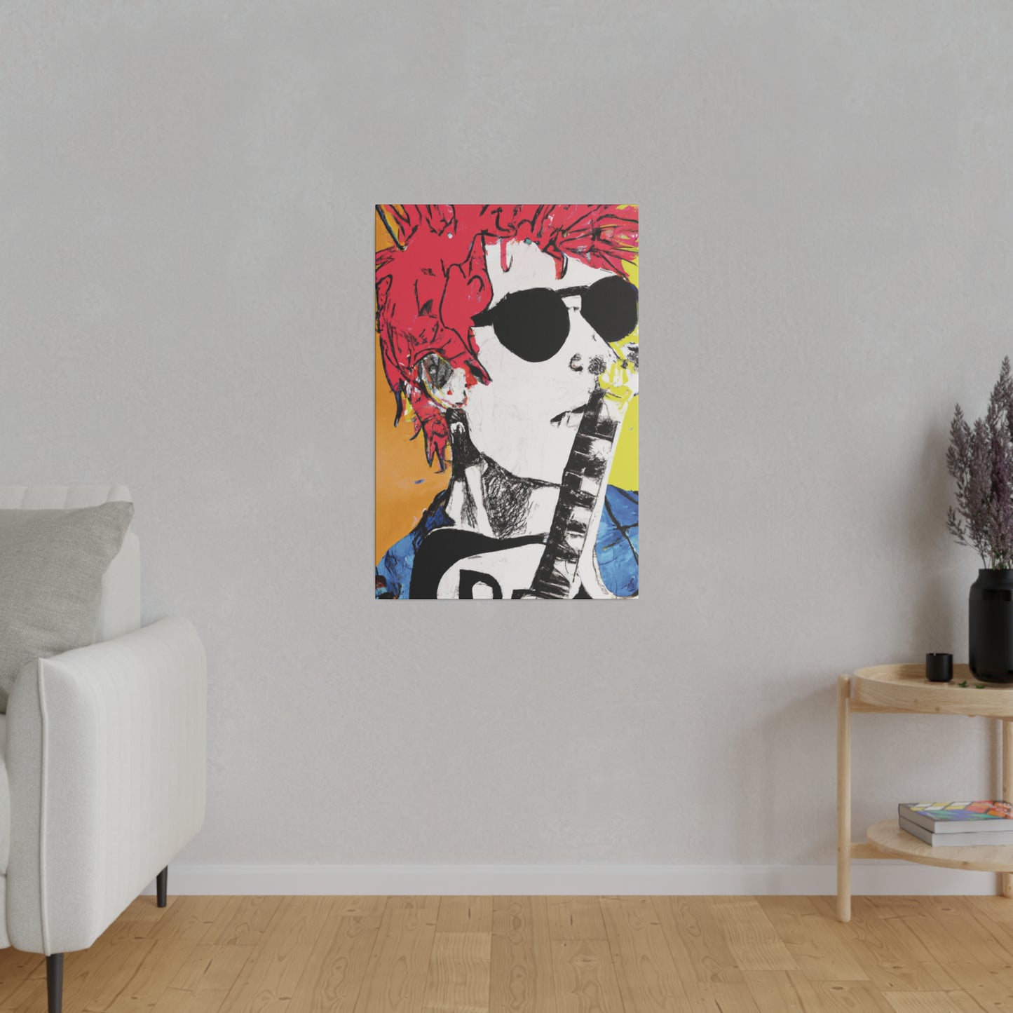 8995T - Rockstar Painting Print | Face | Abstract | Poster | Home Decor | Wall Art | Music Art | Canvas