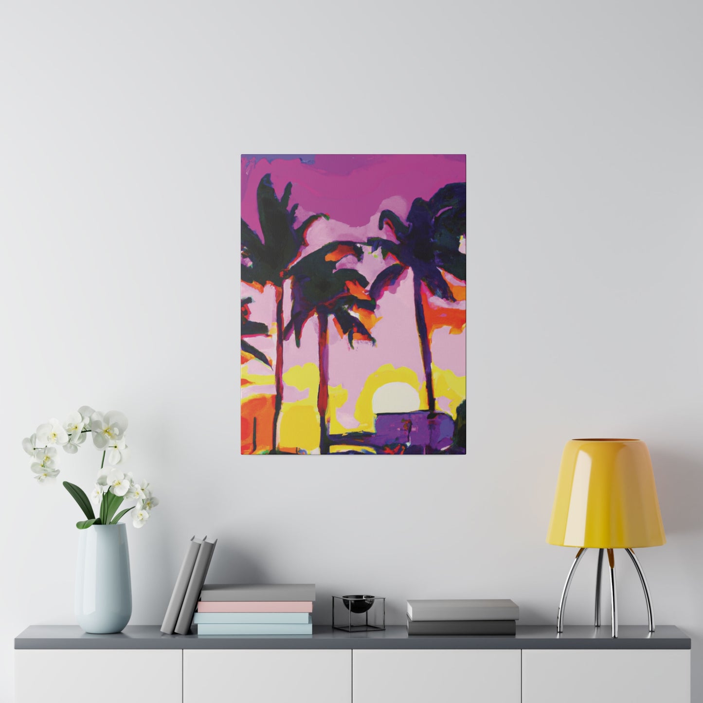 7146G - Miami Beach Sunset Painting Print | Miami | Beach | Sunset | Poster | Home Decor | Wall Art | Canvas