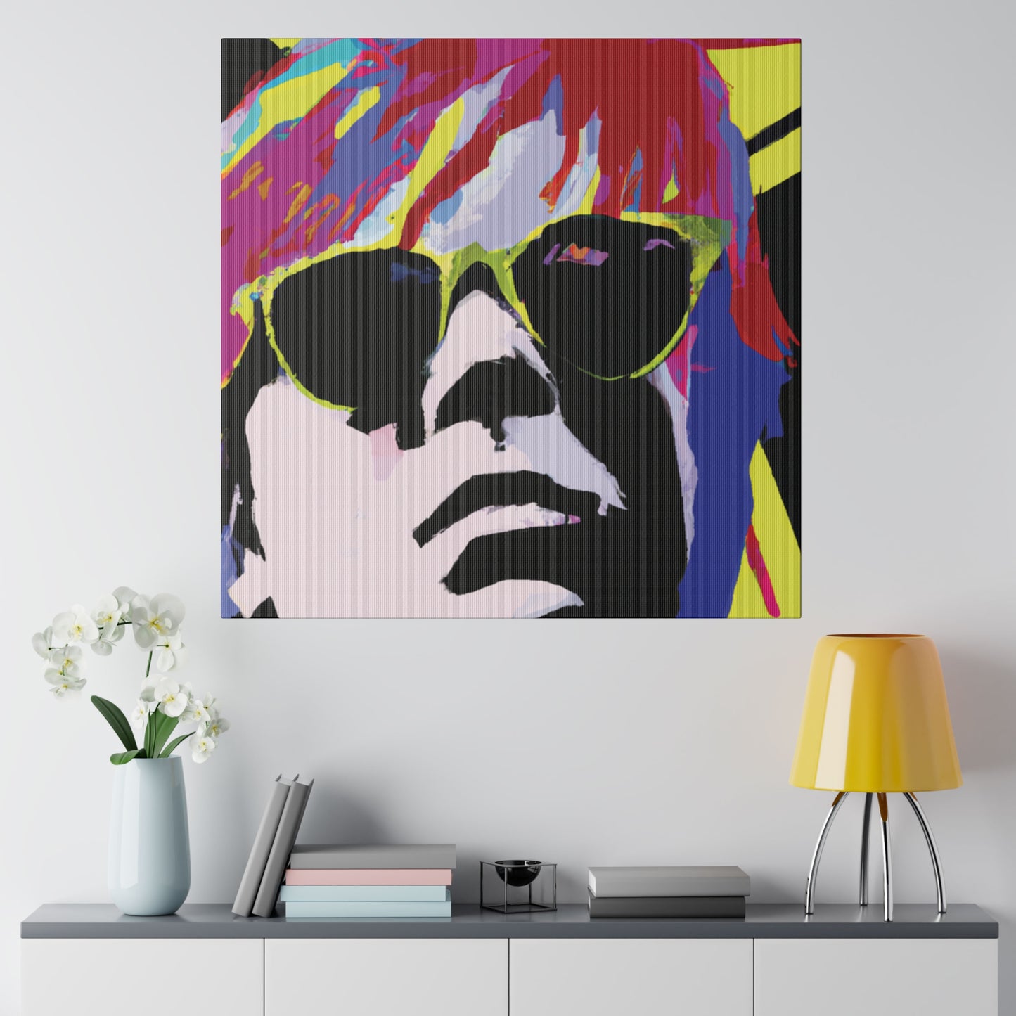 2184J - Rockstar Painting Print | Face | Abstract | Poster | Home Decor | Wall Art | Music Art | Canvas