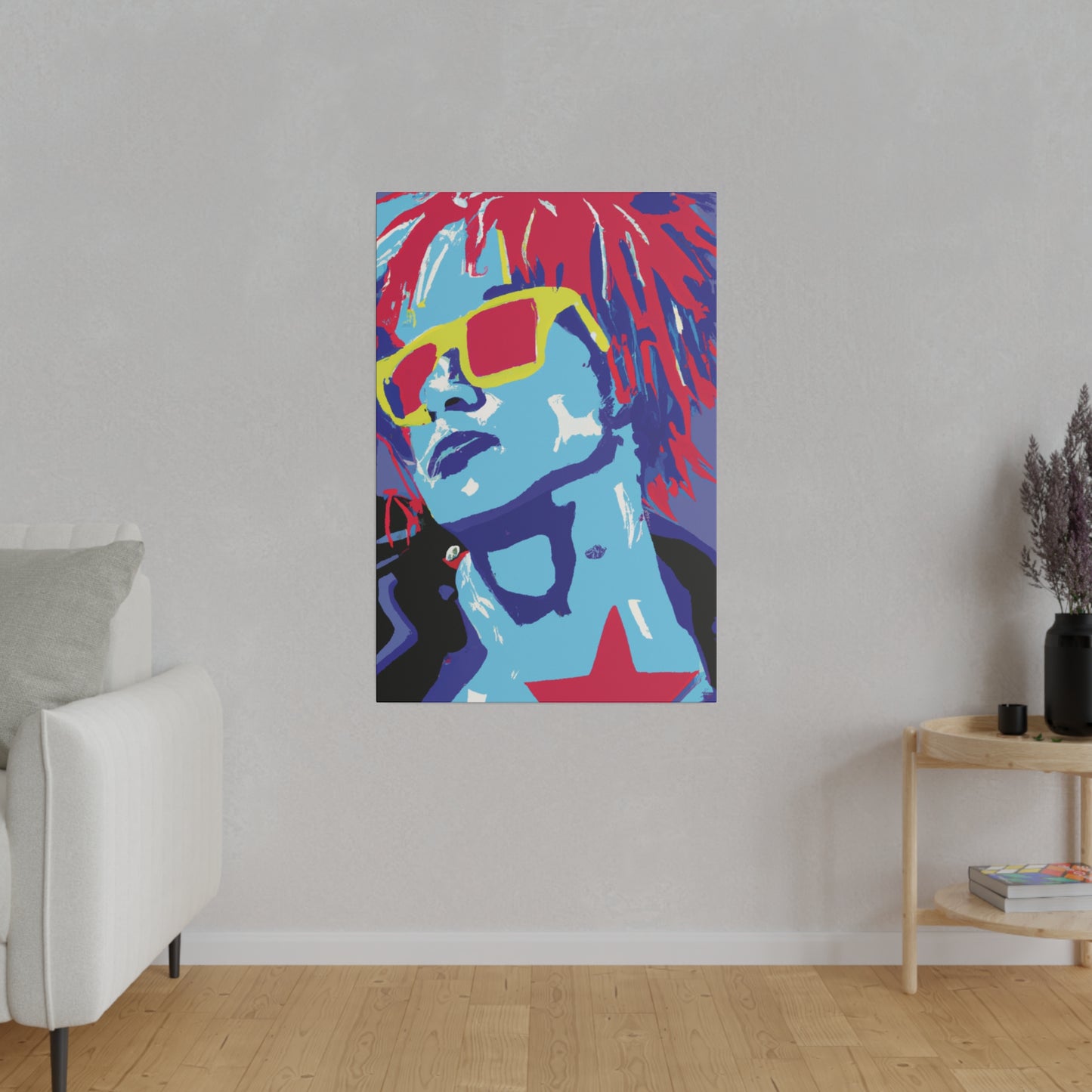 8377T - Rockstar Painting Print | Face | Abstract | Poster | Home Decor | Wall Art | Music Art | Canvas