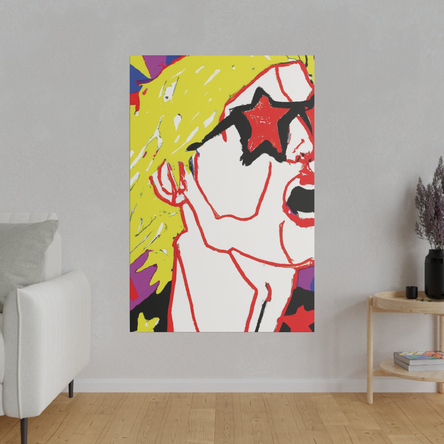 7352R - Rockstar Painting Print | Face | Abstract | Poster | Home Decor | Wall Art | Music Art | Canvas