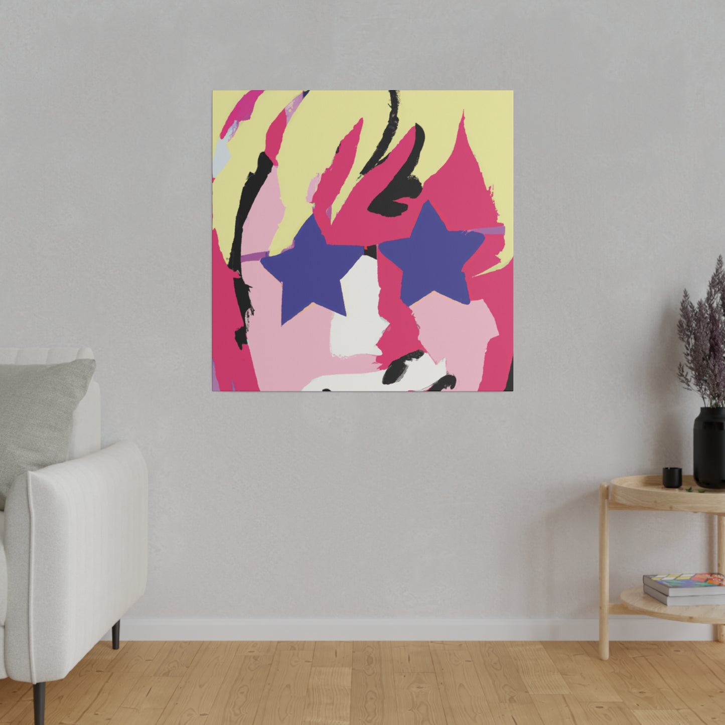 3558K - Rockstar Painting Print | Face | Abstract | Poster | Home Decor | Wall Art | Music Art | Canvas