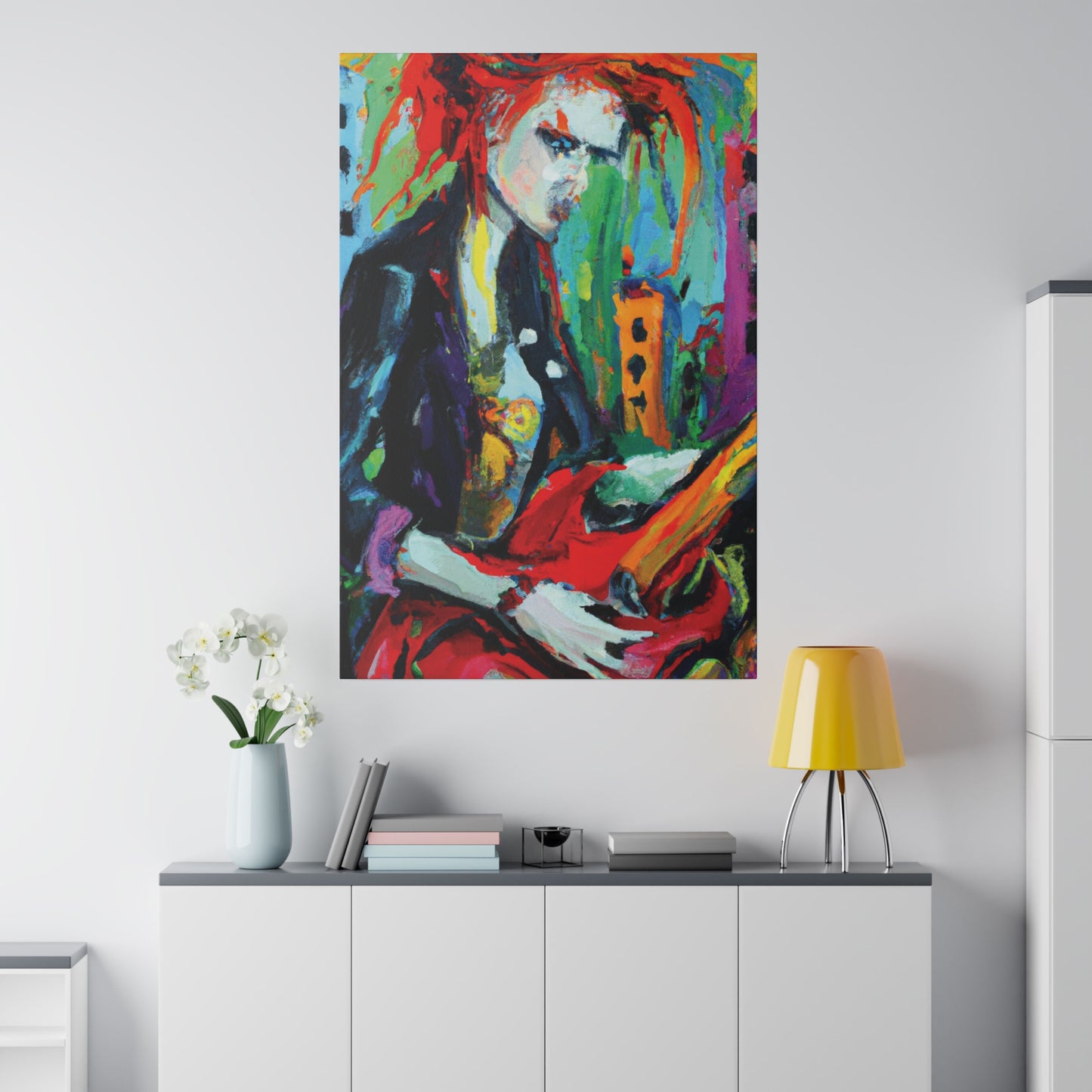 5857Q - Rockstar Oil Painting Style Print | Poster | Home Decor | Wall Art | Music Art | Canvas