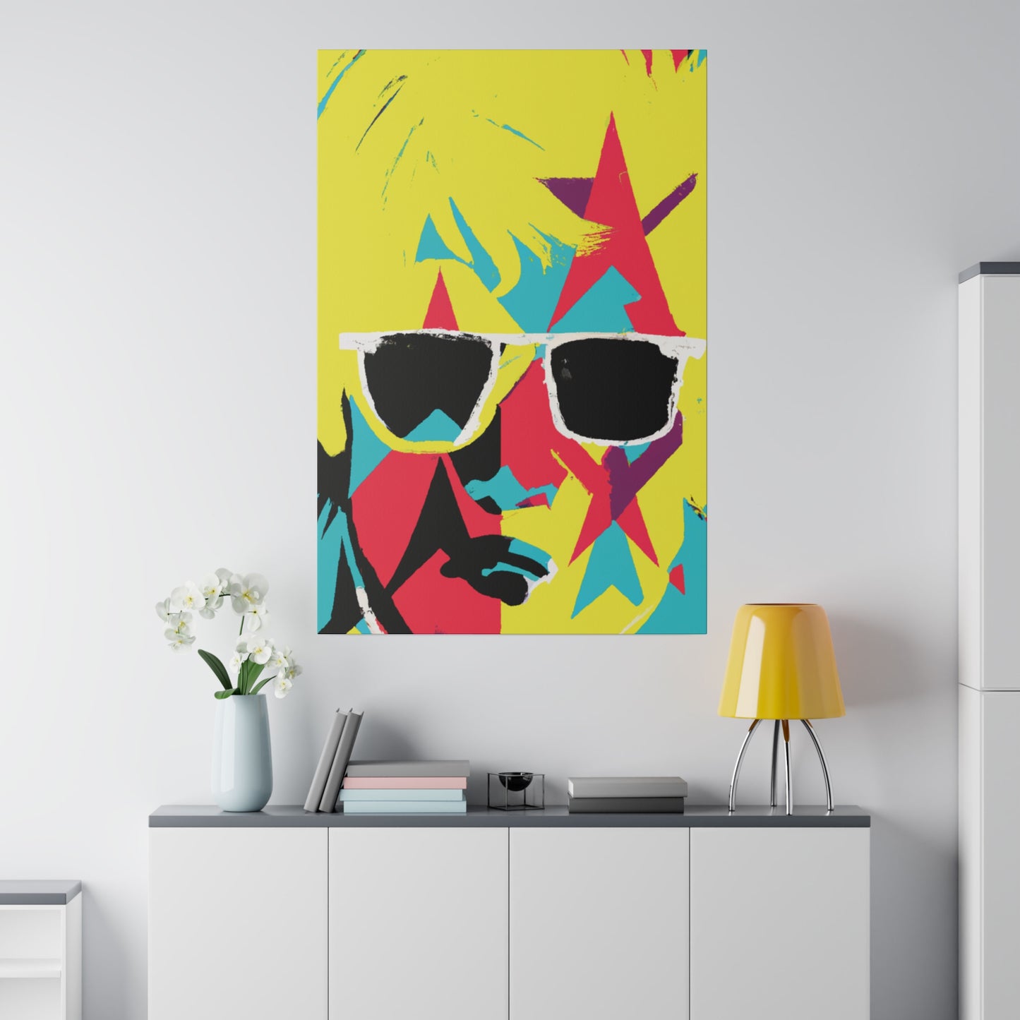 8383B - Rockstar Painting Print | Face | Abstract | Poster | Home Decor | Wall Art | Music Art | Canvas