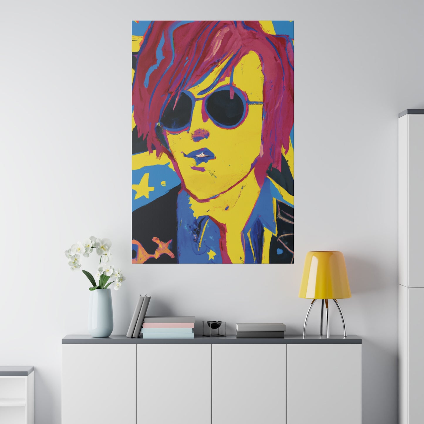 4543H - Rockstar Painting Print | Face | Abstract | Poster | Home Decor | Wall Art | Music Art | Canvas