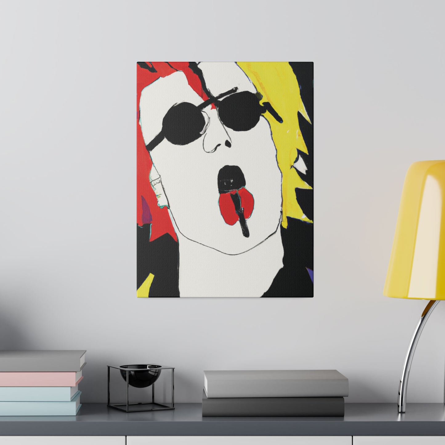 8372R - Rockstar Painting Print | Face | Abstract | Poster | Home Decor | Wall Art | Music Art | Canvas