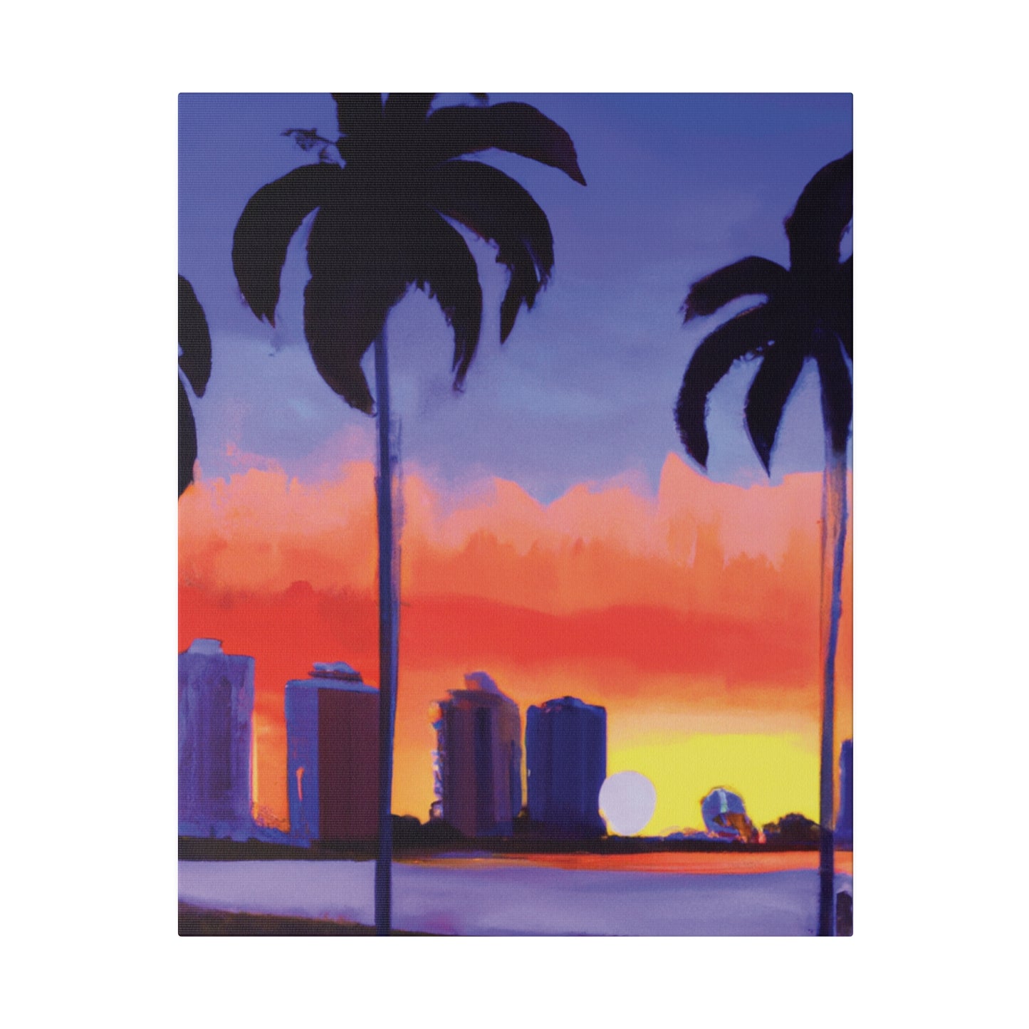 6829T - Miami Beach Sunset Painting Print | Miami | Beach | Sunset | Poster | Home Decor | Wall Art | Canvas