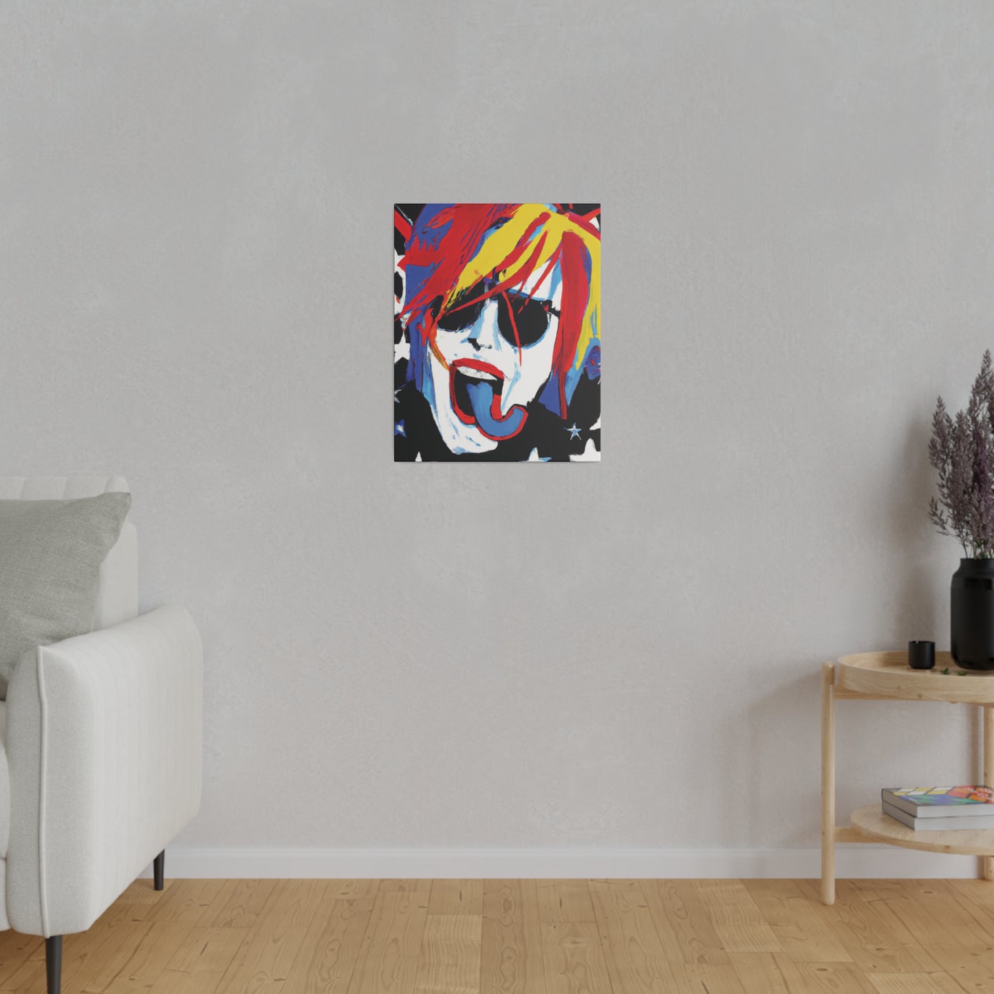 5376Y - Rockstar Painting Print | Face | Abstract | Poster | Home Decor | Wall Art | Music Art | Canvas