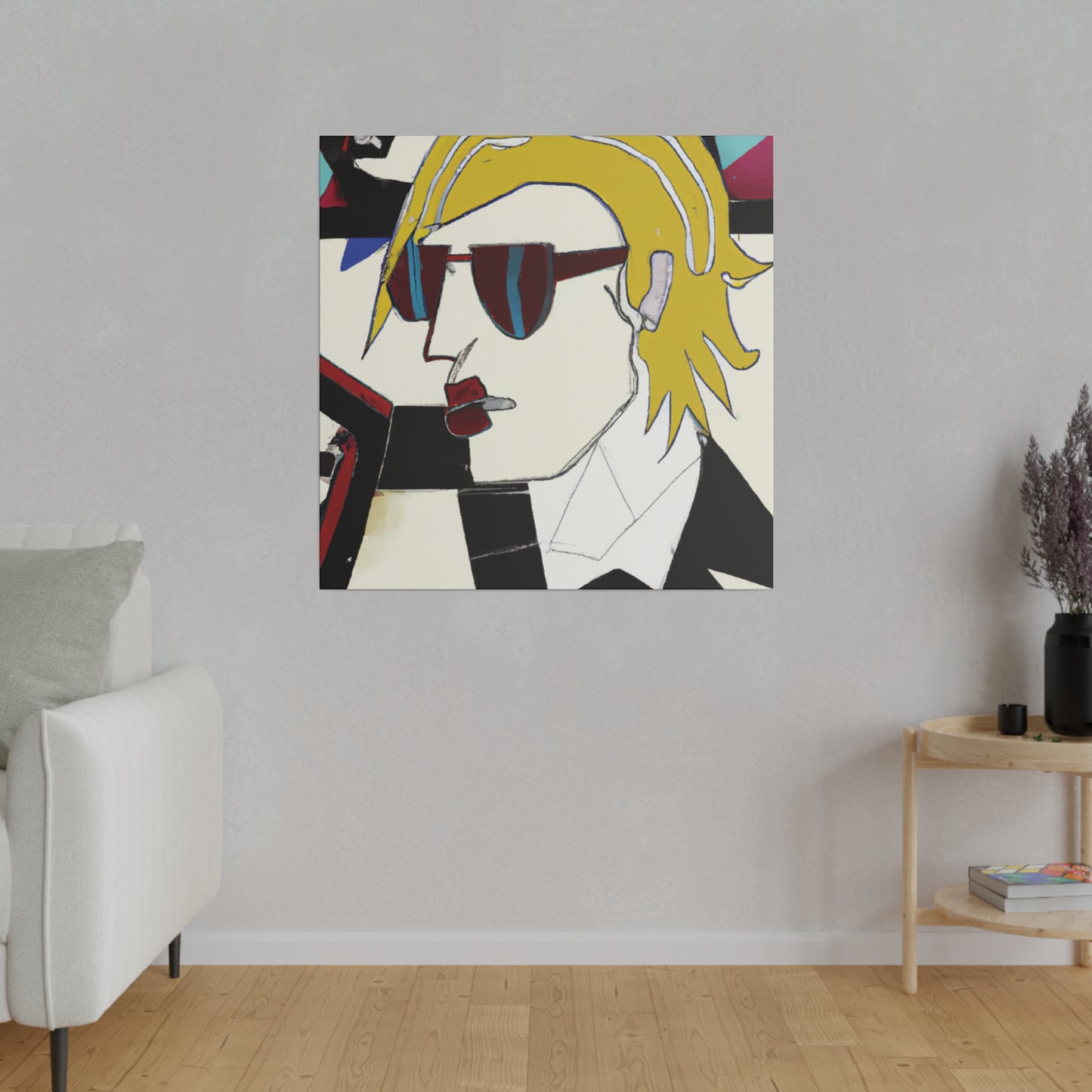 6895N - Rockstar Painting Print | Face | Abstract | Poster | Home Decor | Wall Art | Music Art | Canvas