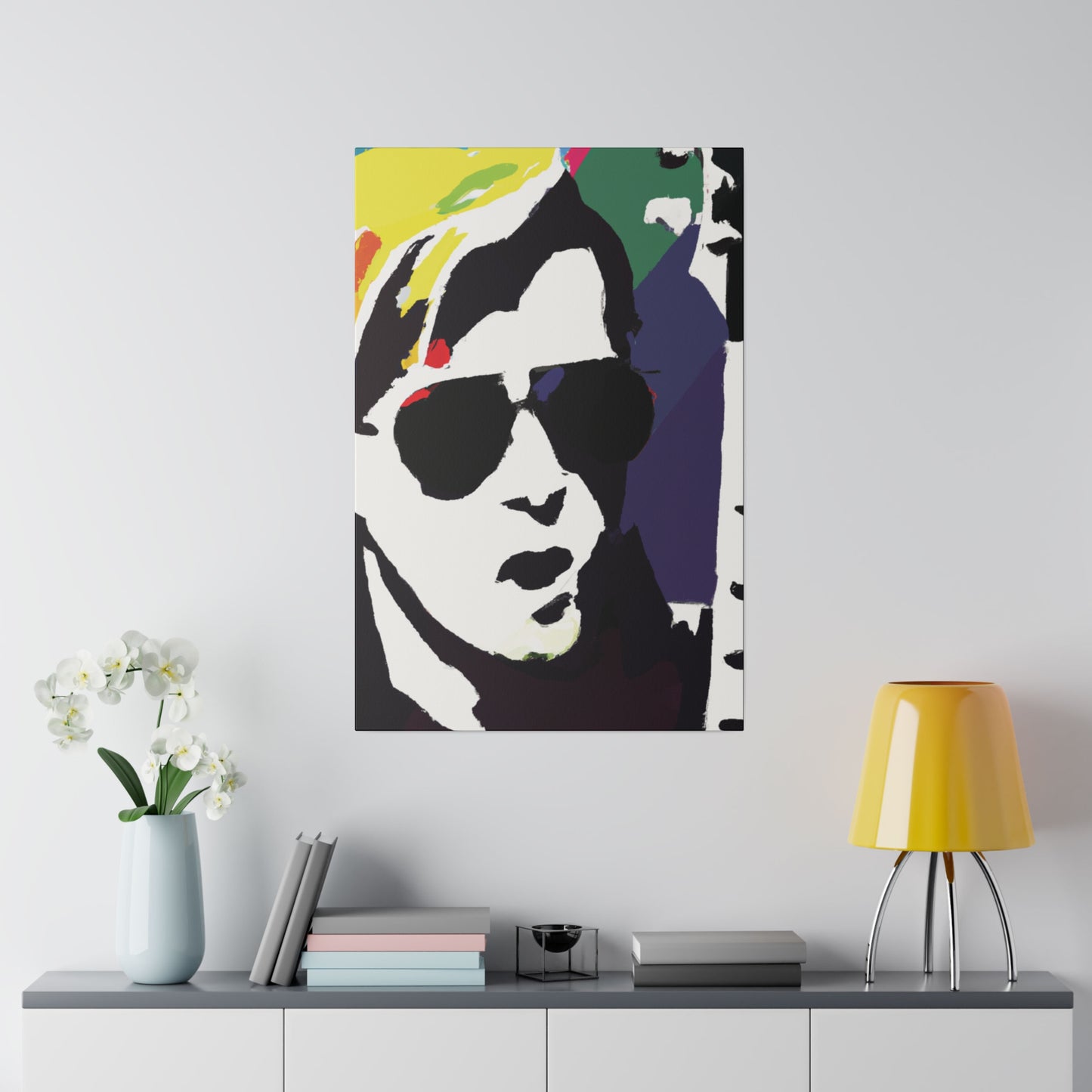 3723C - Rockstar Painting Print | Face | Abstract | Poster | Home Decor | Wall Art | Music Art | Canvas