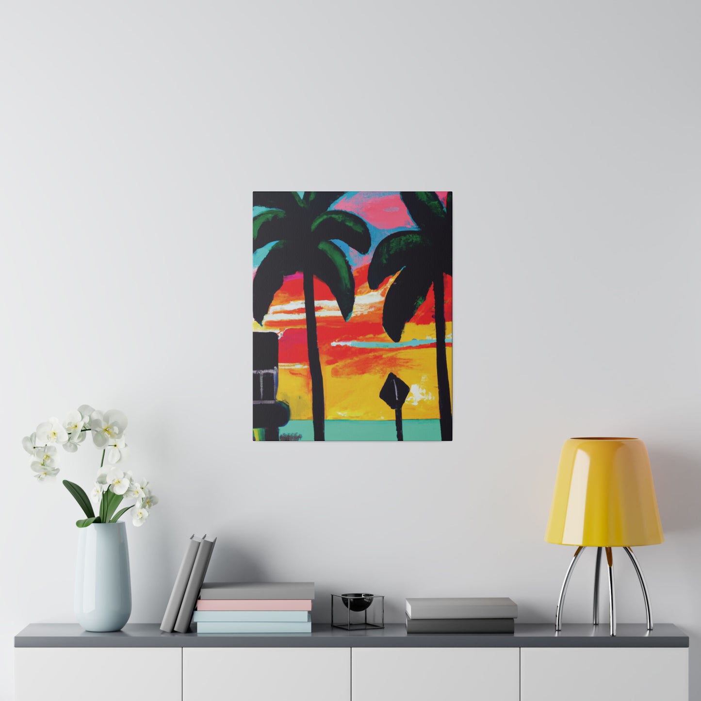 9346Y - Miami Beach Sunset Painting Print | Miami | Beach | Sunset | Poster | Home Decor | Wall Art | Canvas