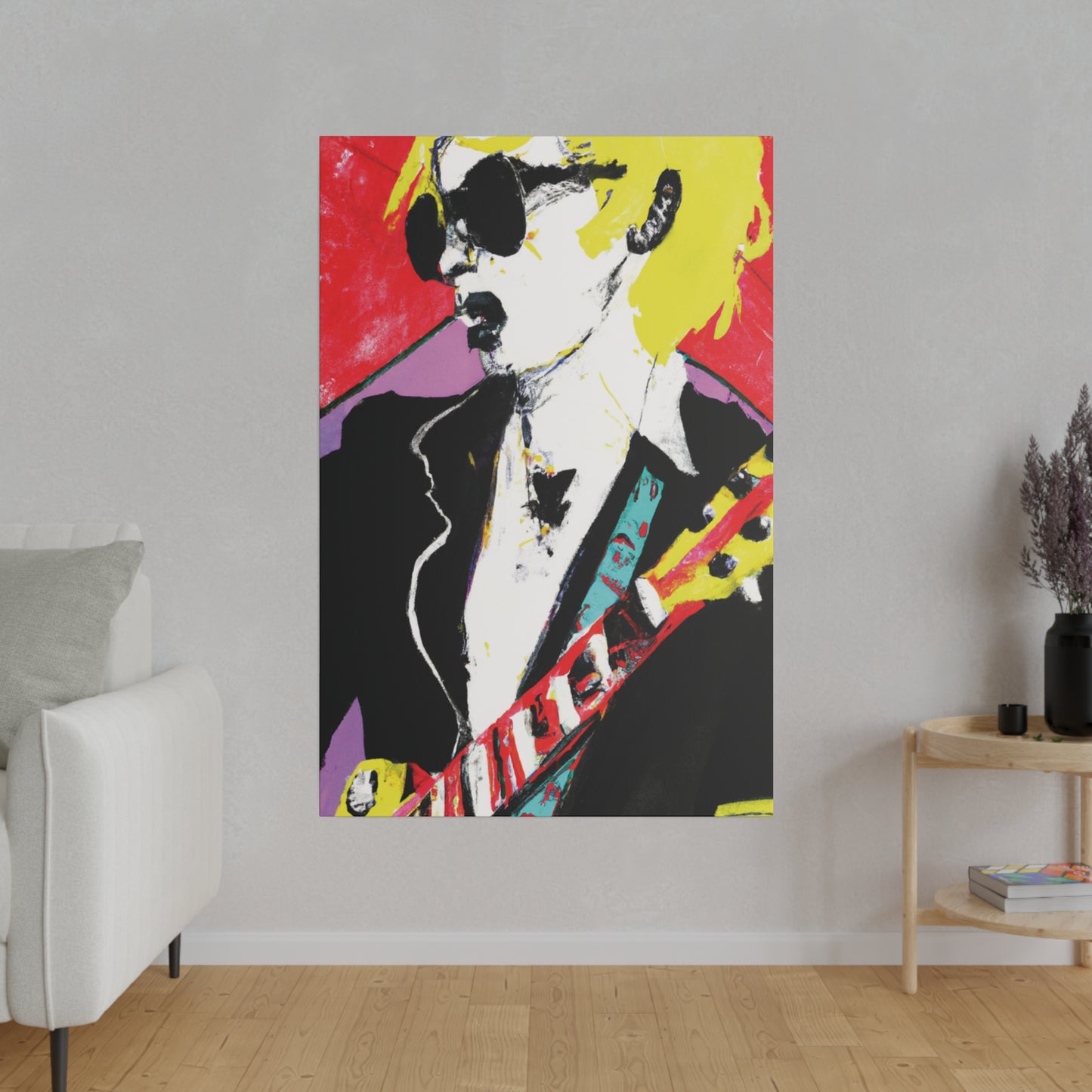 3073T - Rockstar Painting Print | Face | Abstract | Poster | Home Decor | Wall Art | Music Art | Canvas