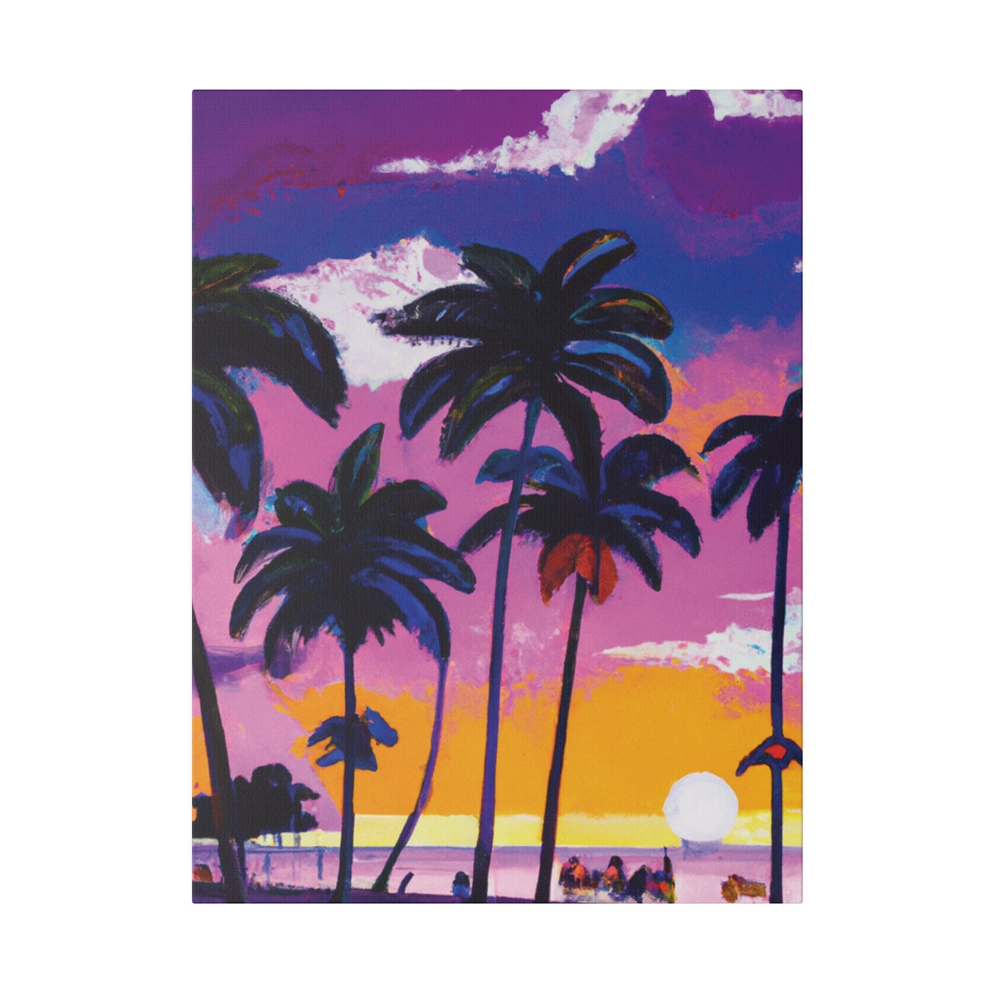 3714A - Miami Beach Sunset Painting Print | Miami | Beach | Sunset | Poster | Home Decor | Wall Art | Canvas