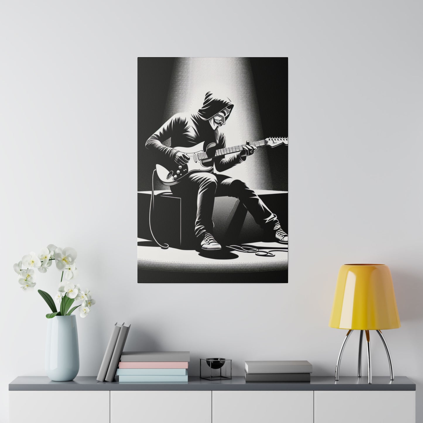 5238K - music art work, rockstar gifts, musician gift ideas, guitar art work, guitar artwork, guitar wall art canvas, playing guitar, decor