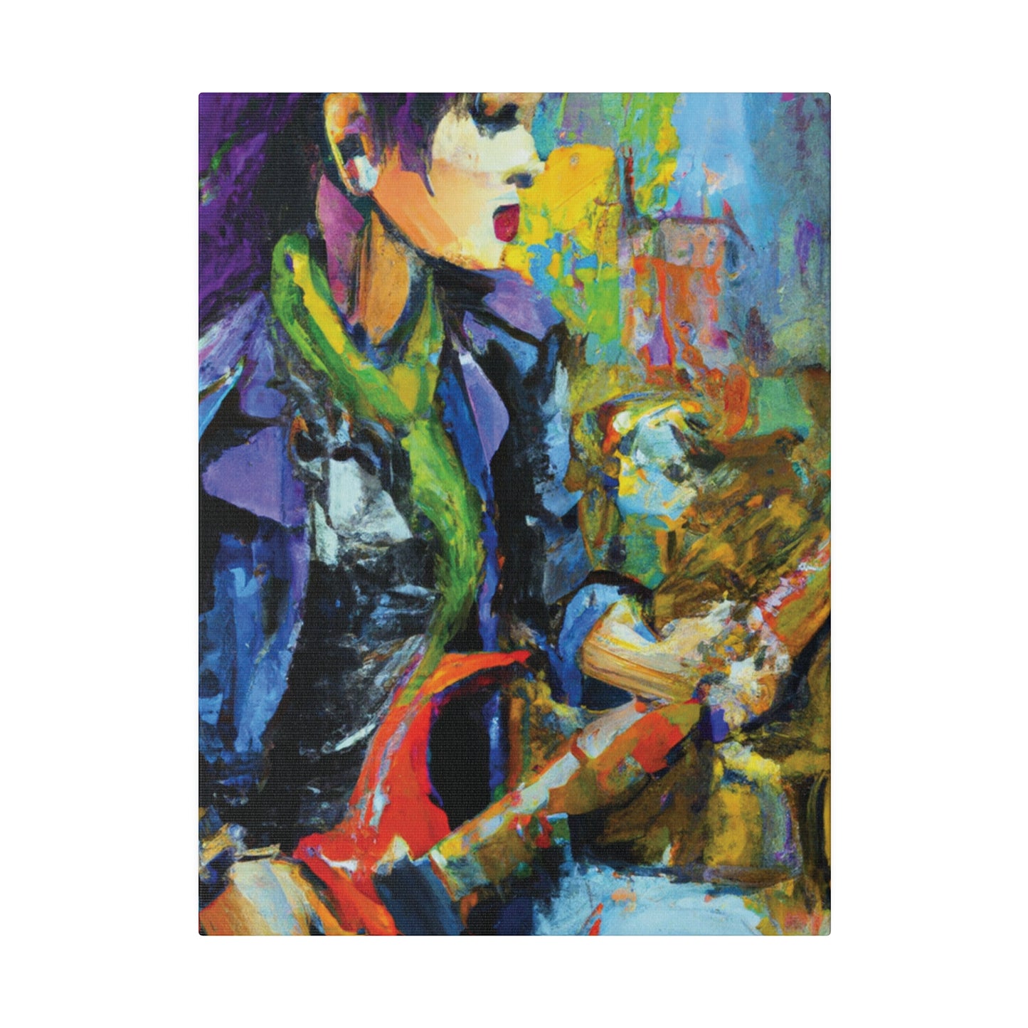 2047V - Rockstar Oil Painting Style Print | Poster | Home Decor | Wall Art | Music Art | Canvas