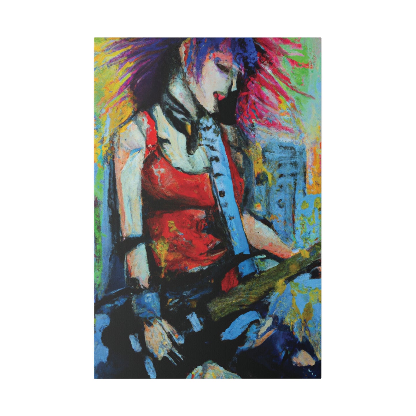 8424V - Rockstar Oil Painting Style Print | Poster | Home Decor | Wall Art | Music Art | Canvas